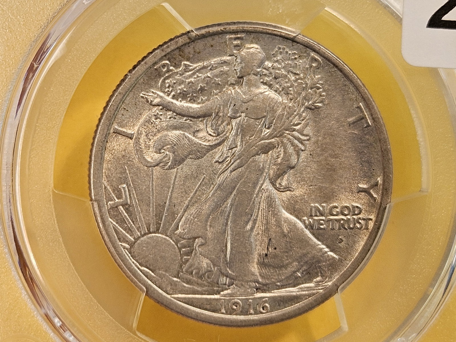 * Semi-key PCGS 1916-D Walking Liberty Half Dollar in Brilliant About Uncirculated plus - details - 5