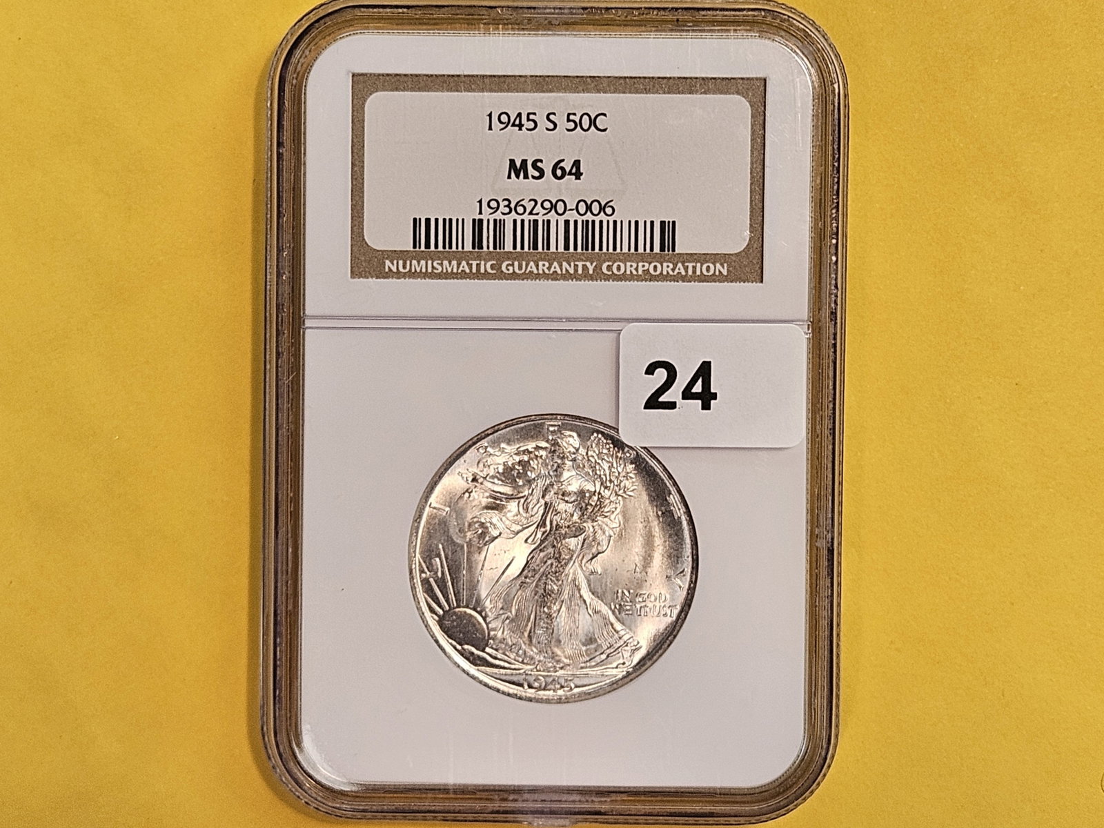 NGC 1945-S Walking Liberty Half Dollar in Mint State 64 - 2