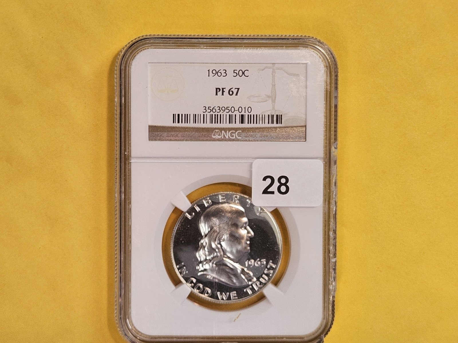 Superb GEM! NGC 1963 Franklin silver Half Dollar in Proof 67 - 2