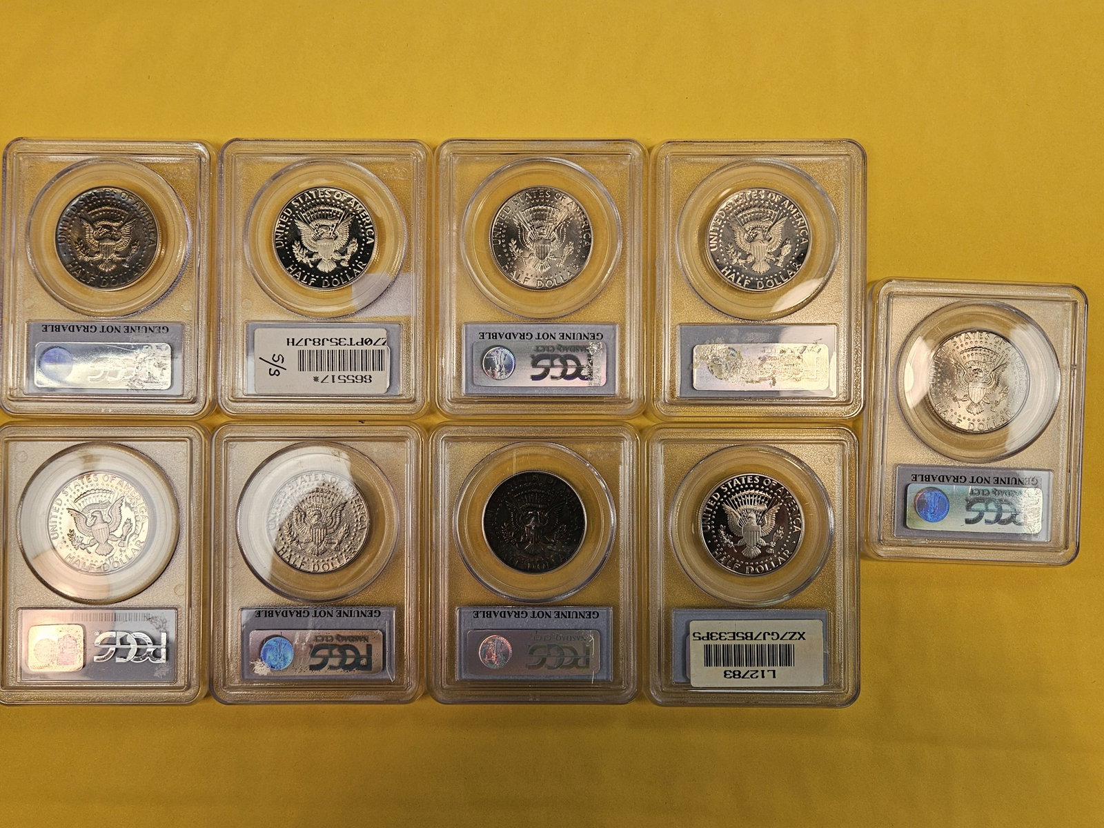 Nine mixed, PCGS-graded, Kennedy half Dollars - 3