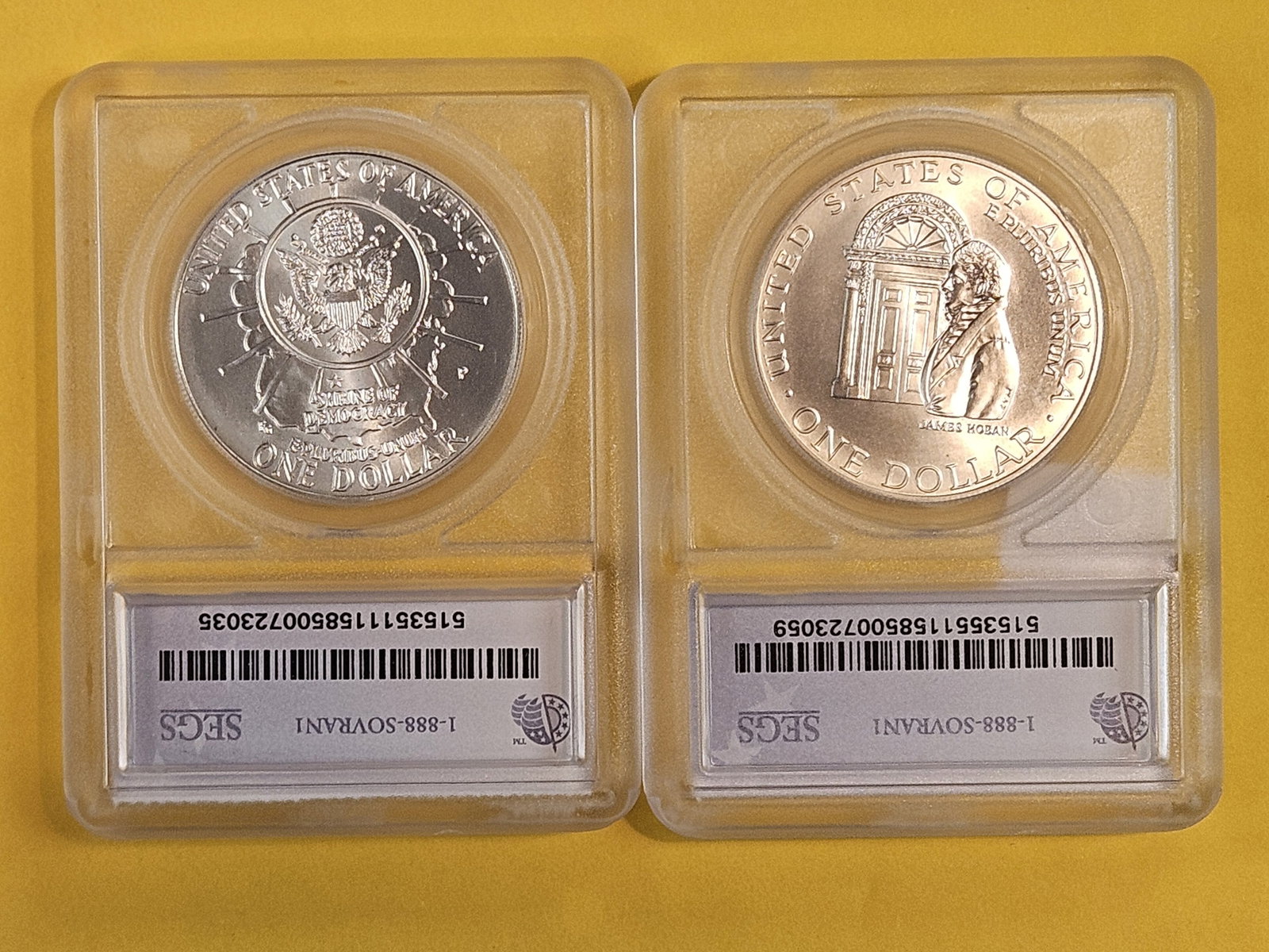 Two SEGS-graded Commemorative Silver Dollars - 2