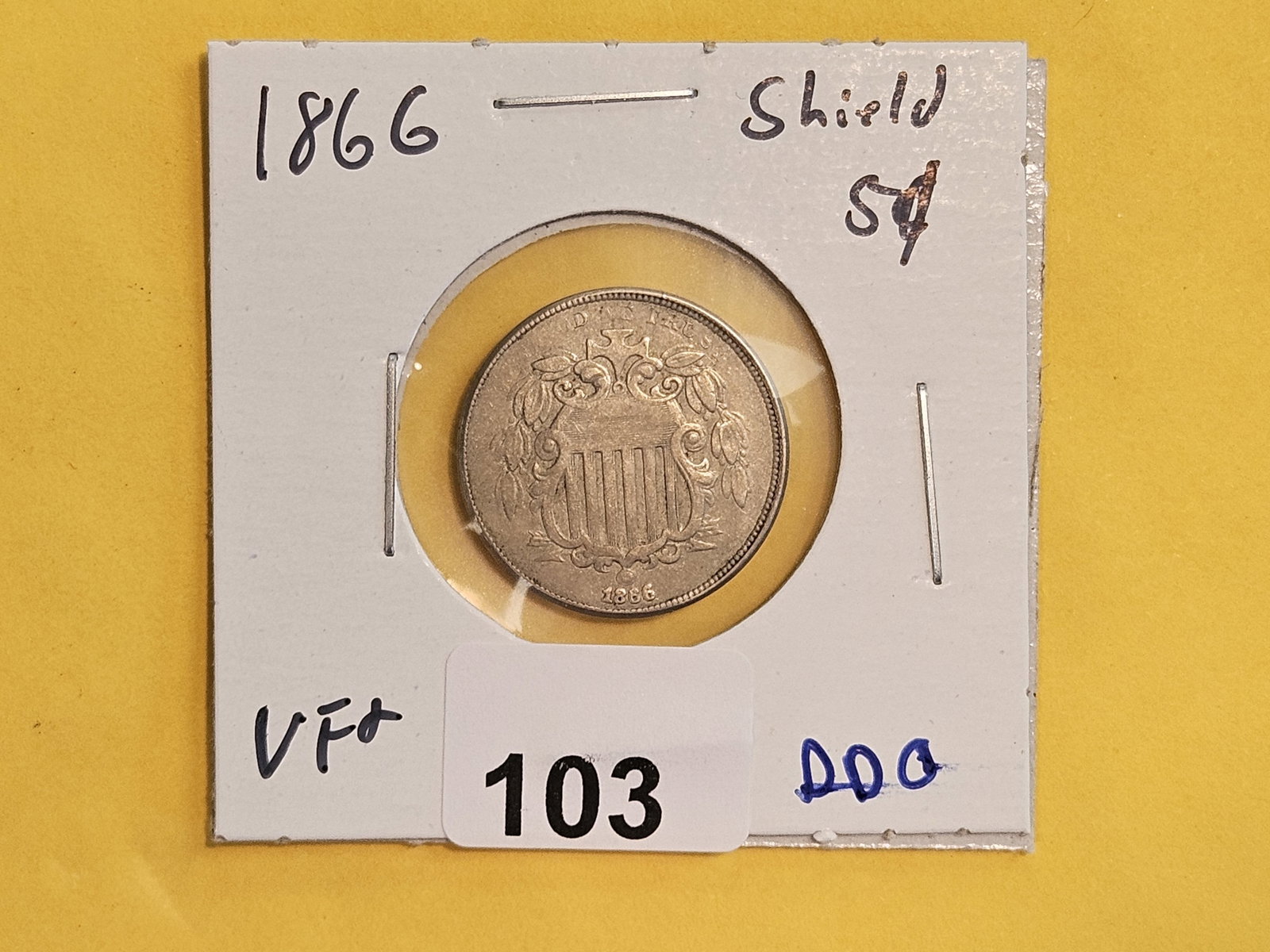 * 1866 Shield Nickel Doubled Die Obverse in Very Fine - 2