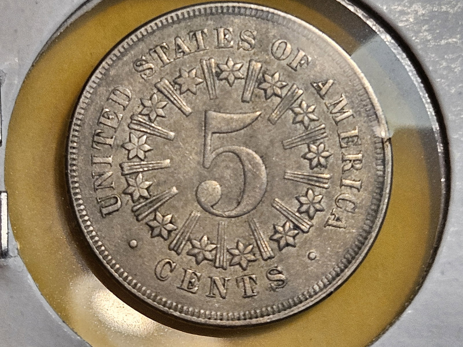 * 1866 Shield Nickel Doubled Die Obverse in Very Fine - 7