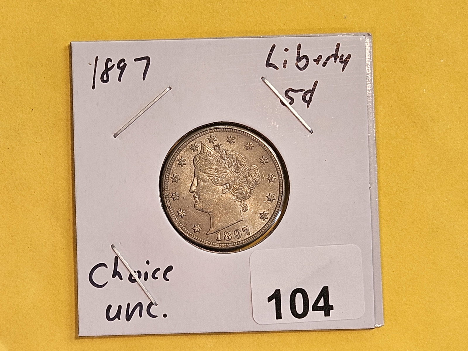 * Choice Uncirculated 1897 Liberty "V" Nickel - 2
