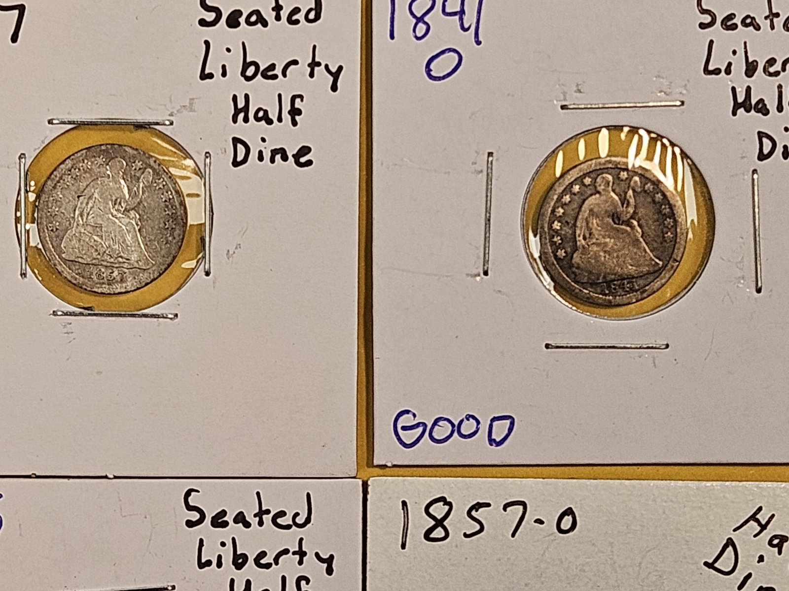 Four mixed Seated Liberty silver Half-Dimes - 2
