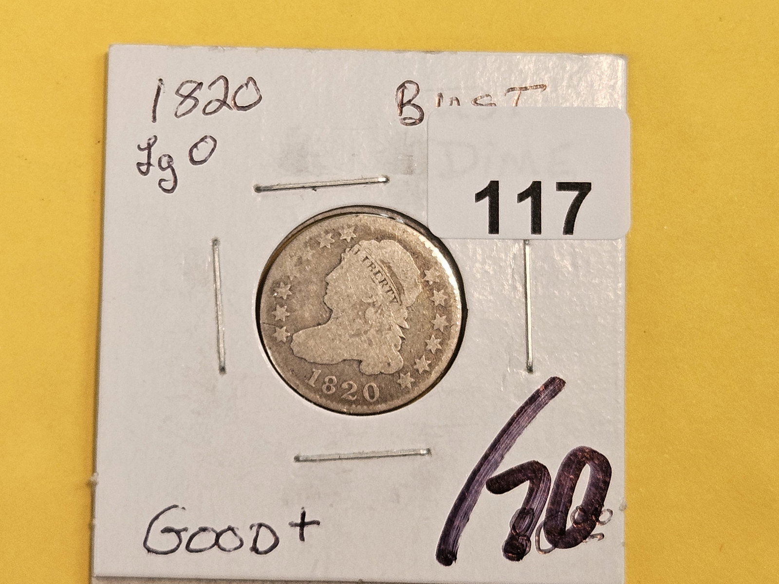 1820 Capped Bust Dime - 2