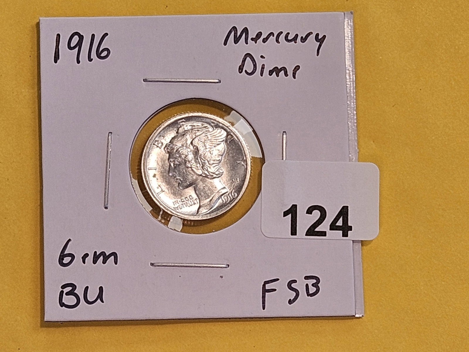 * GEM Brilliant Uncirculated 1916 Mercury Dime FSB - 2