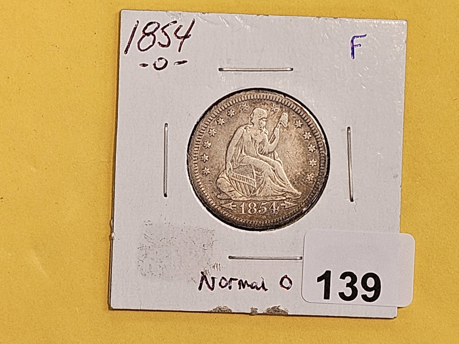 Little better 1854-O with Arrows Seated Liberty Silver Quarter - 2