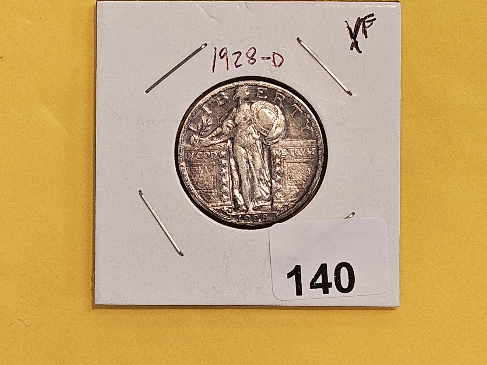 1928-D Standing Liberty quarter in Extra Fine - details - 2