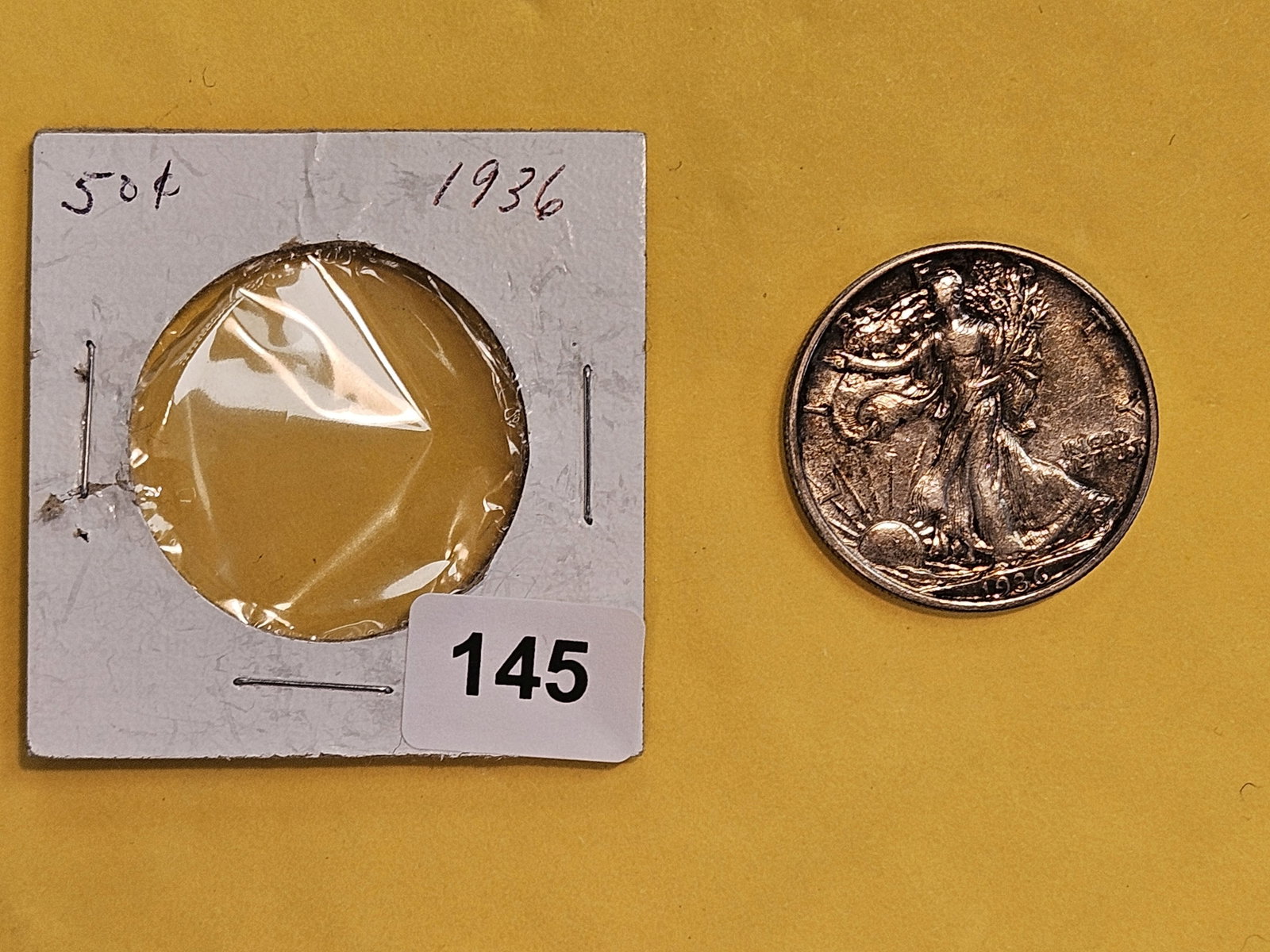 1936 Walking Liberty Half Dollar in About Uncirculated - details - 2