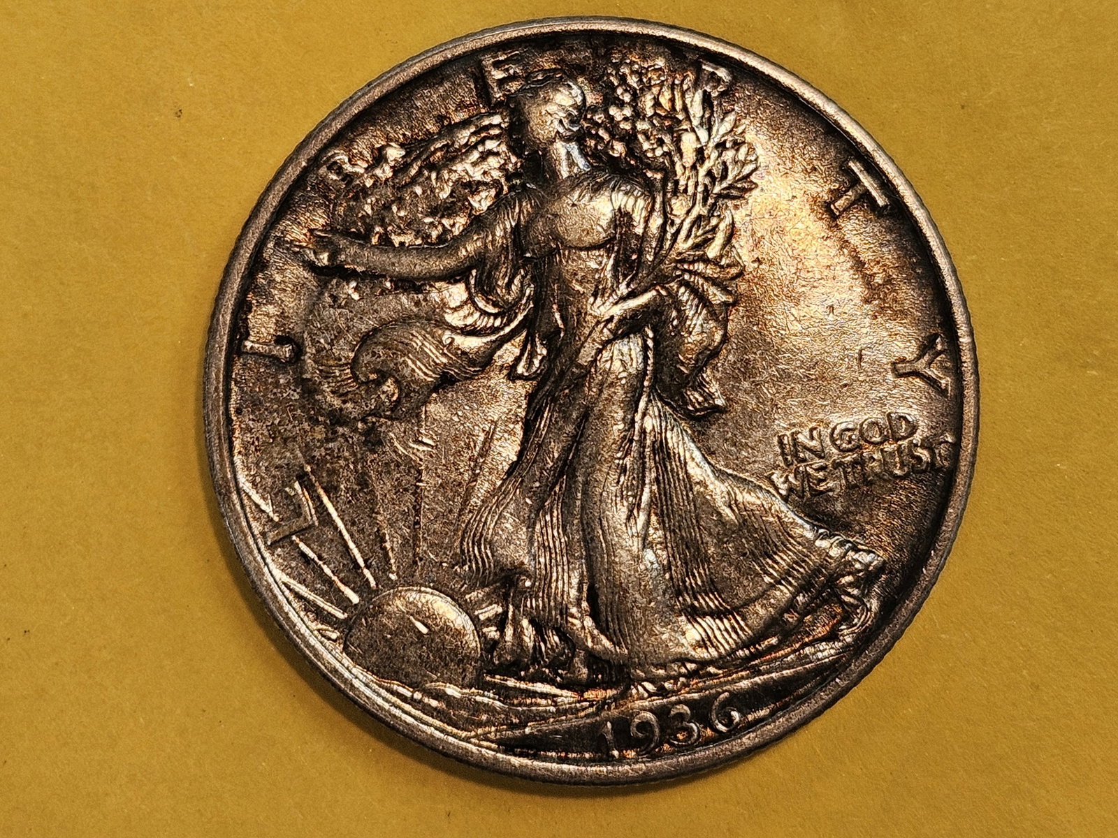 1936 Walking Liberty Half Dollar in About Uncirculated - details - 3