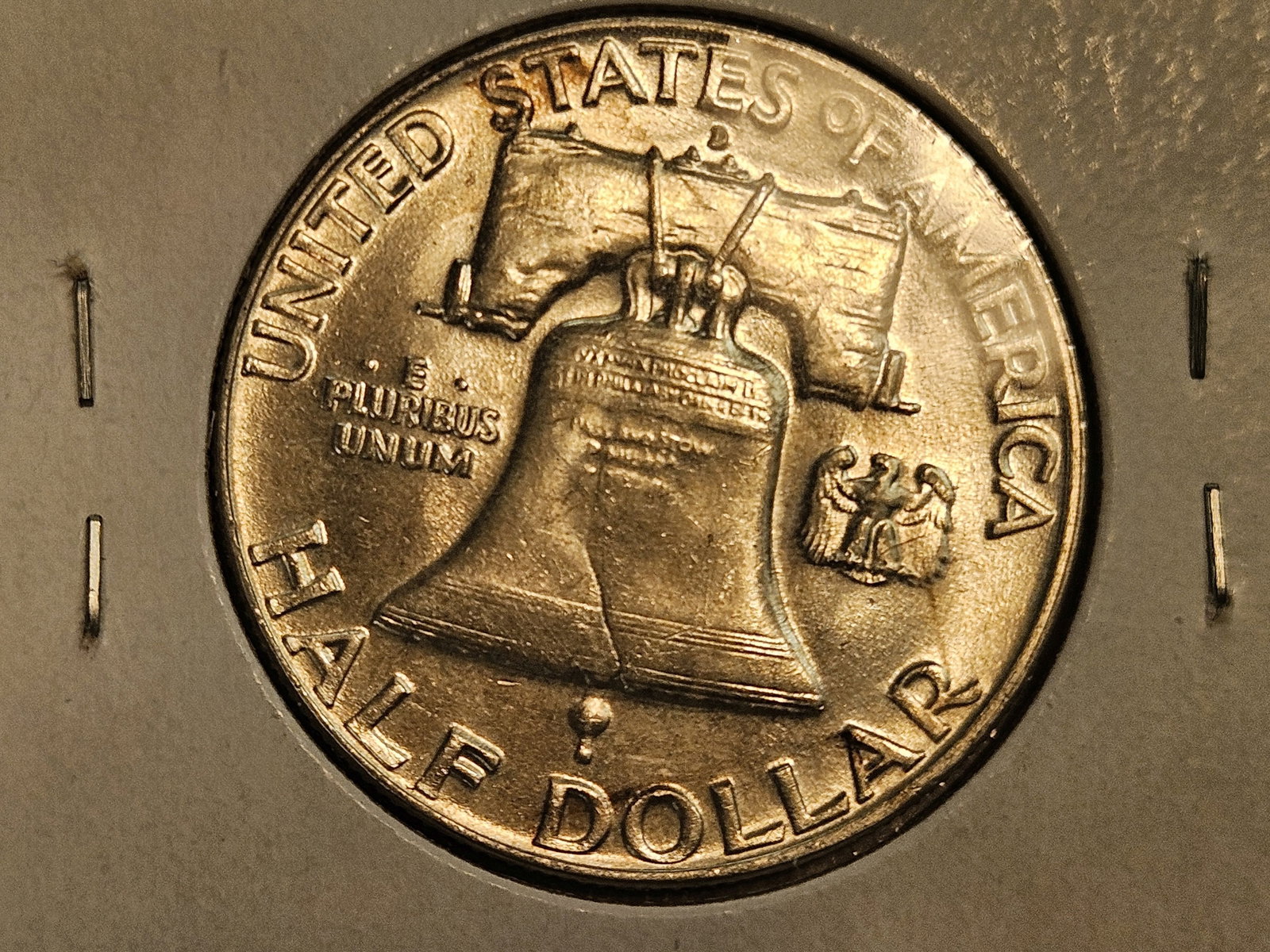 Choice Brilliant Uncirculated 1958-D Franklin silver half dollar - 3