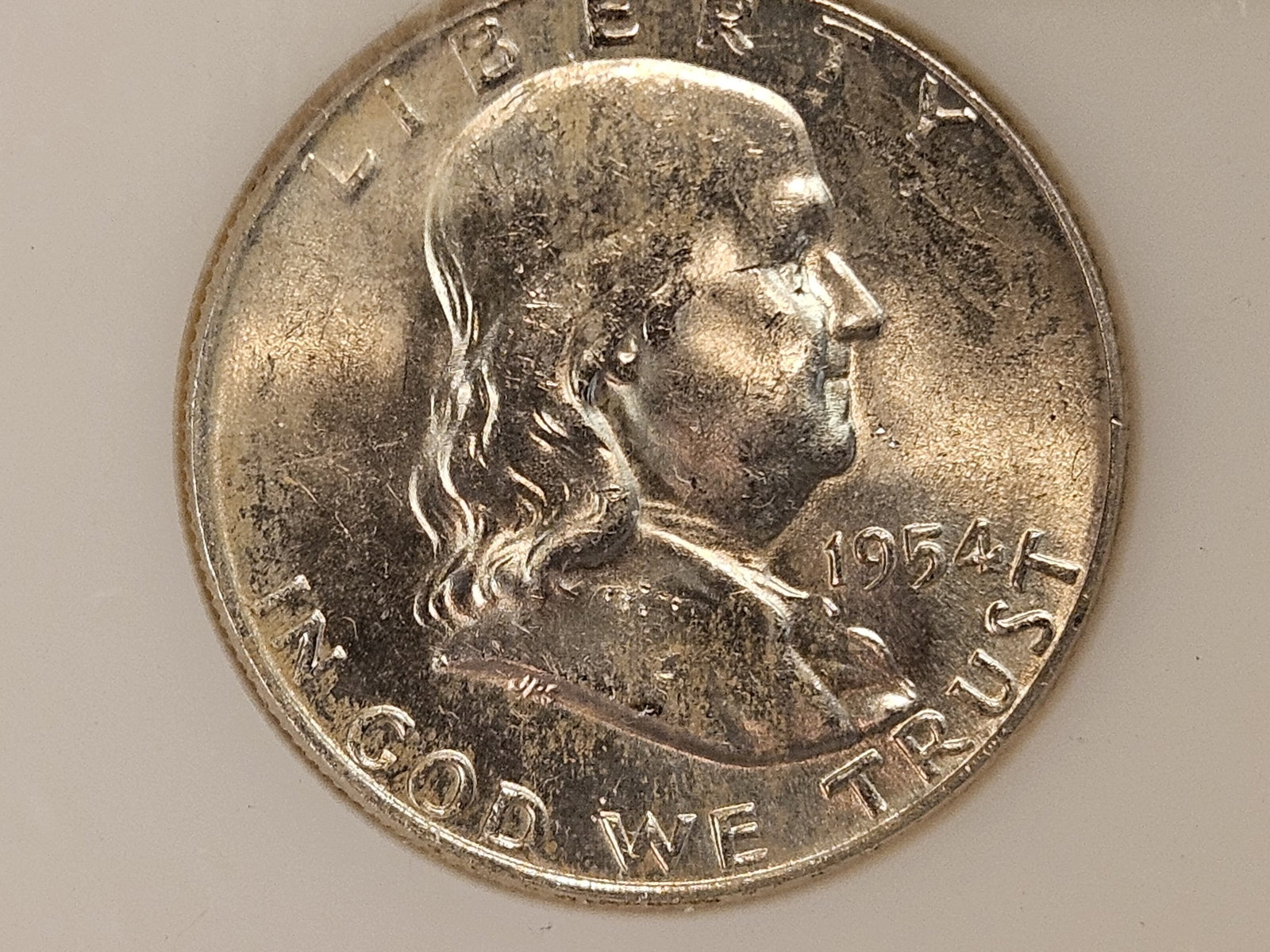 Choice Brilliant Uncirculated plus 1954-D Franklin Half Dollar - 3