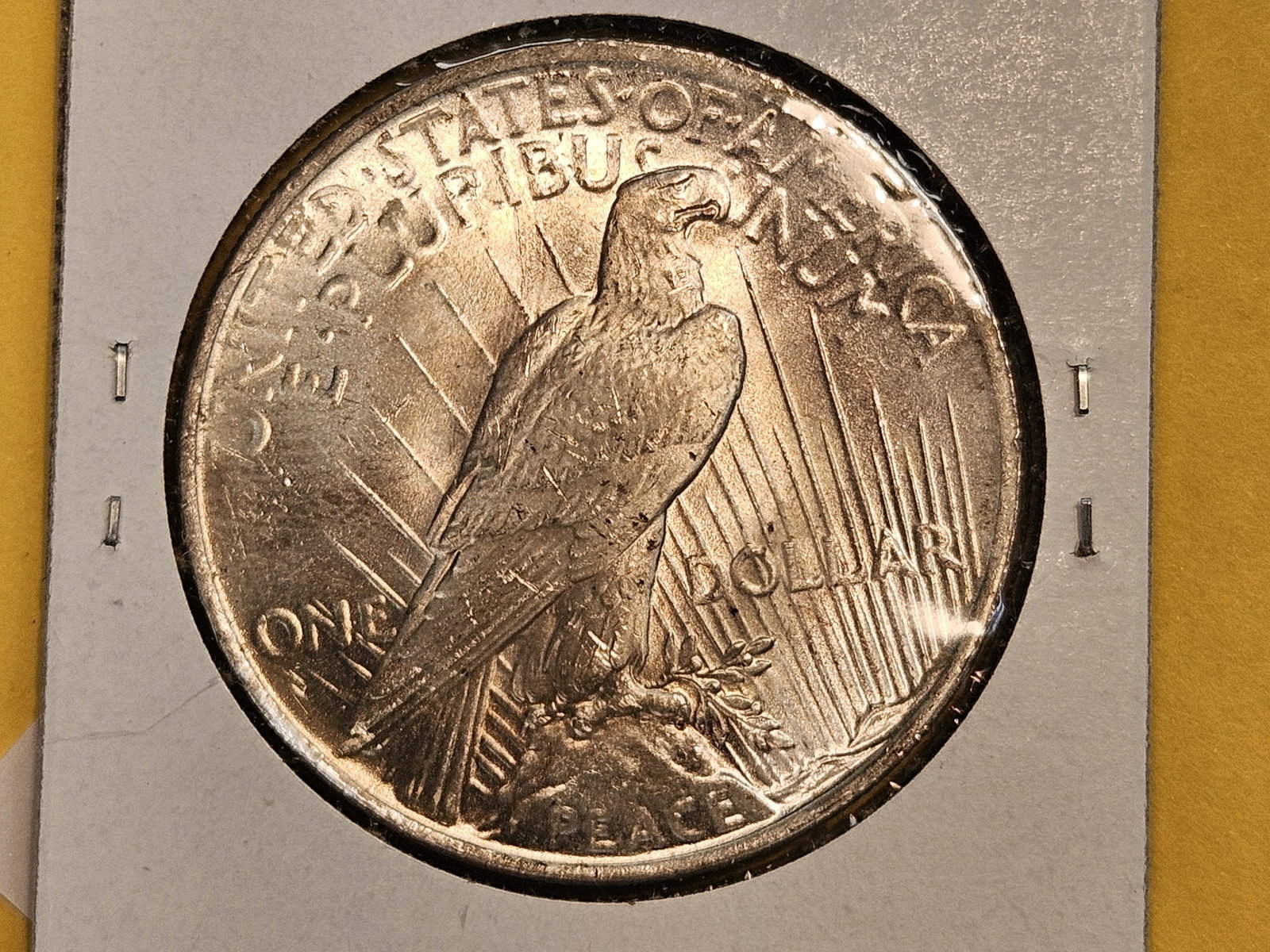 Brilliant Uncirculated Plus 1922 Peace silver Dollar - 3