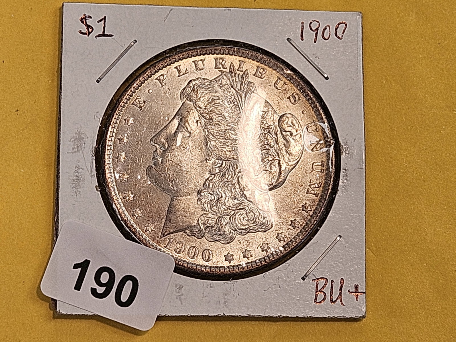 Brilliant Uncirculated Plus 1900 Morgan silver Dollar - 2
