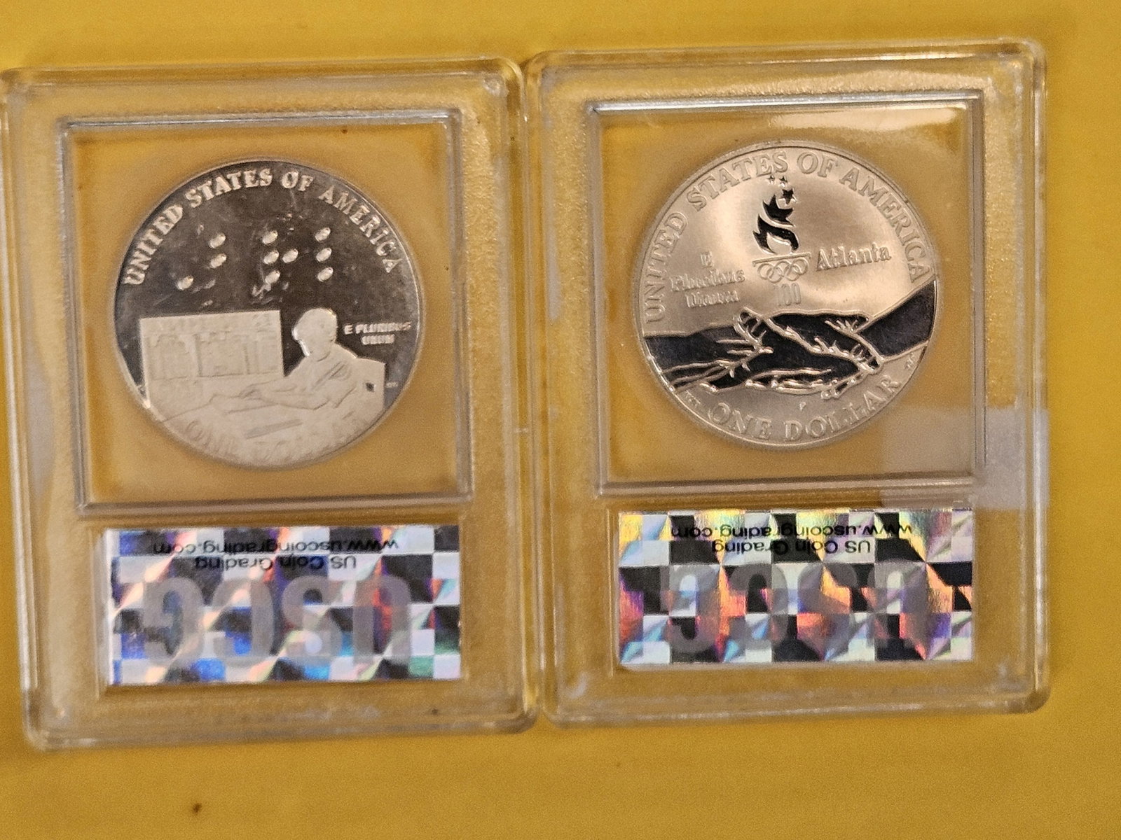 Two GEM Proof Deep Cameo Commemorative Silver Dollars - 2