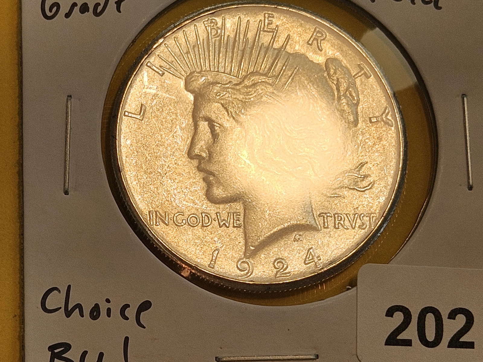 * Key Grade! Choice Brilliant Uncirculated 1924-S Peace silver Dollar - 3