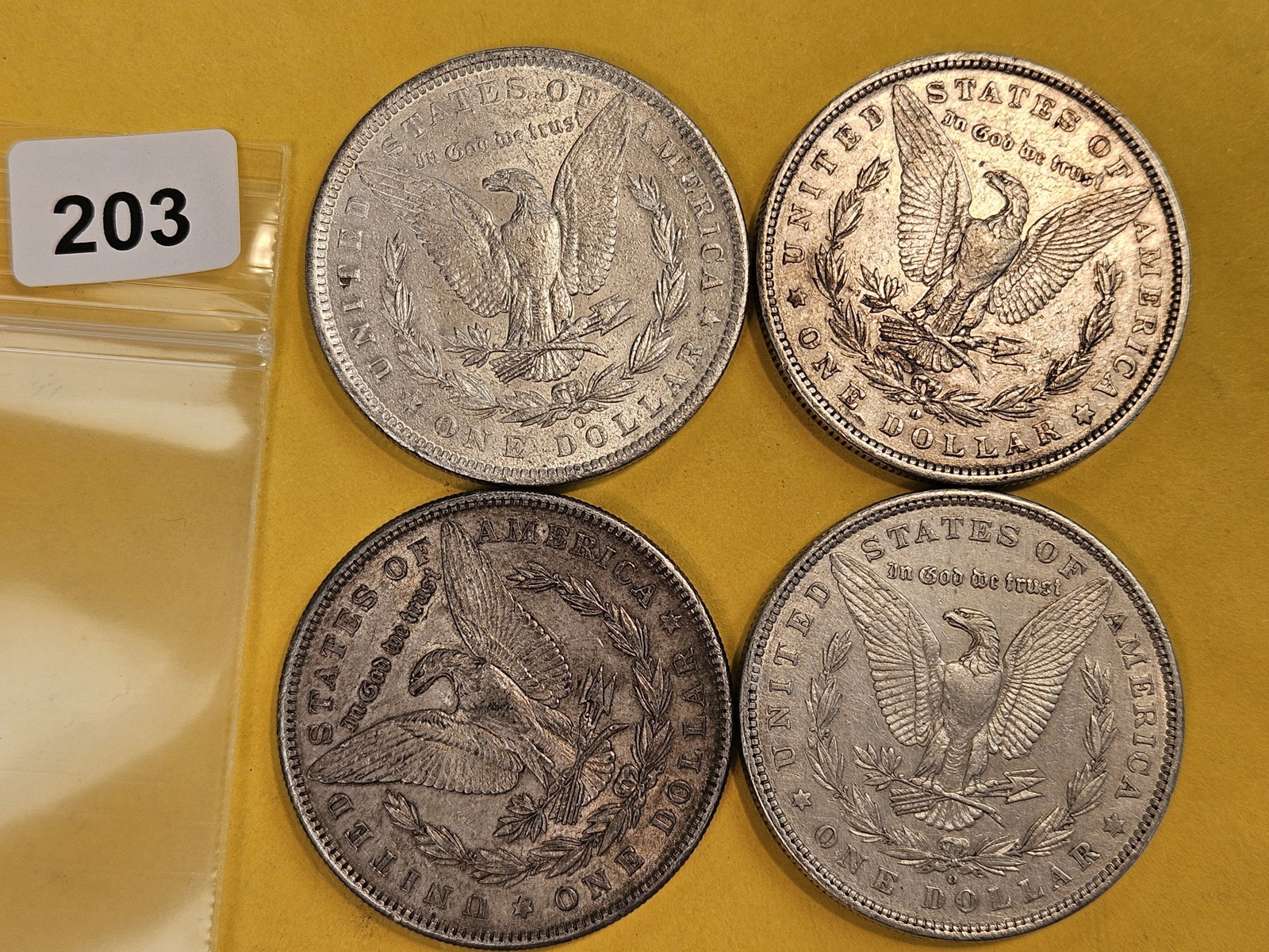 Four Morgan Silver Dollars - 2