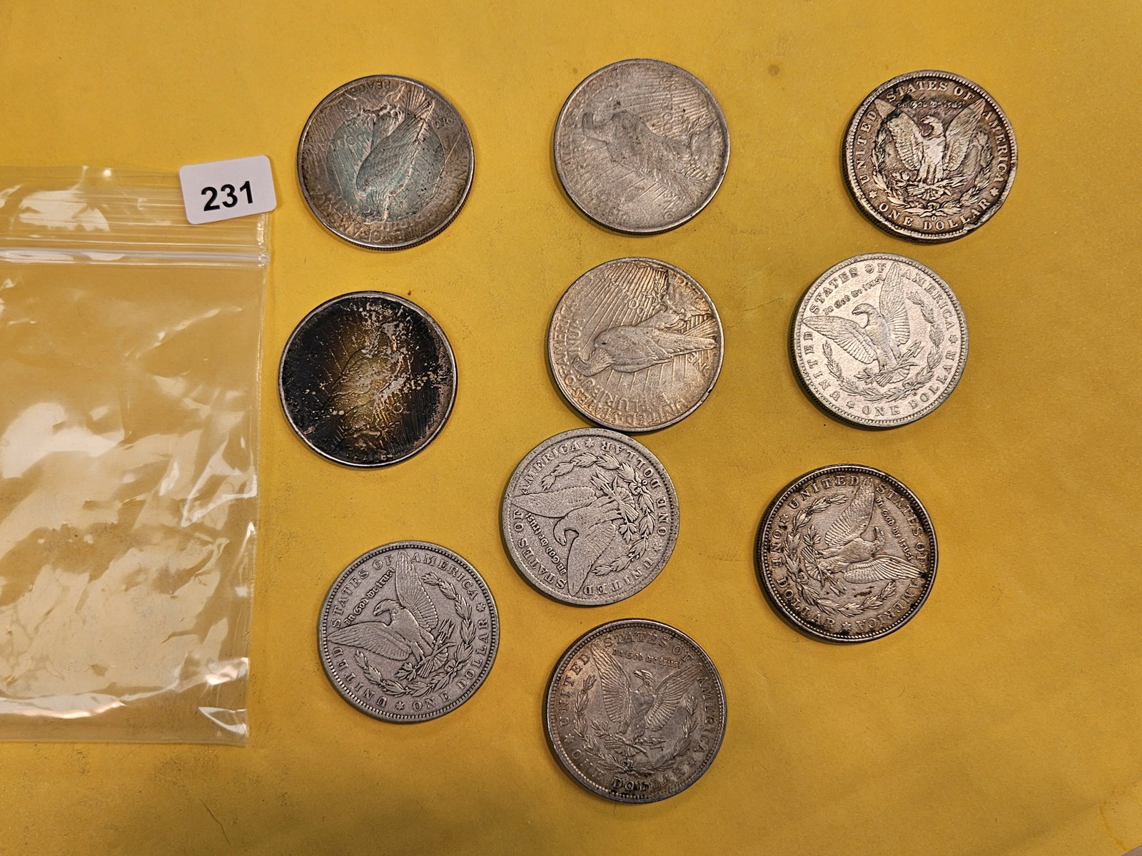 Ten mixed silver dollars - 3
