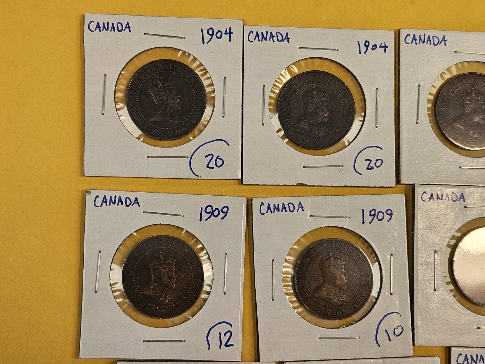 Twenty mixed Canada Large Cents - 2
