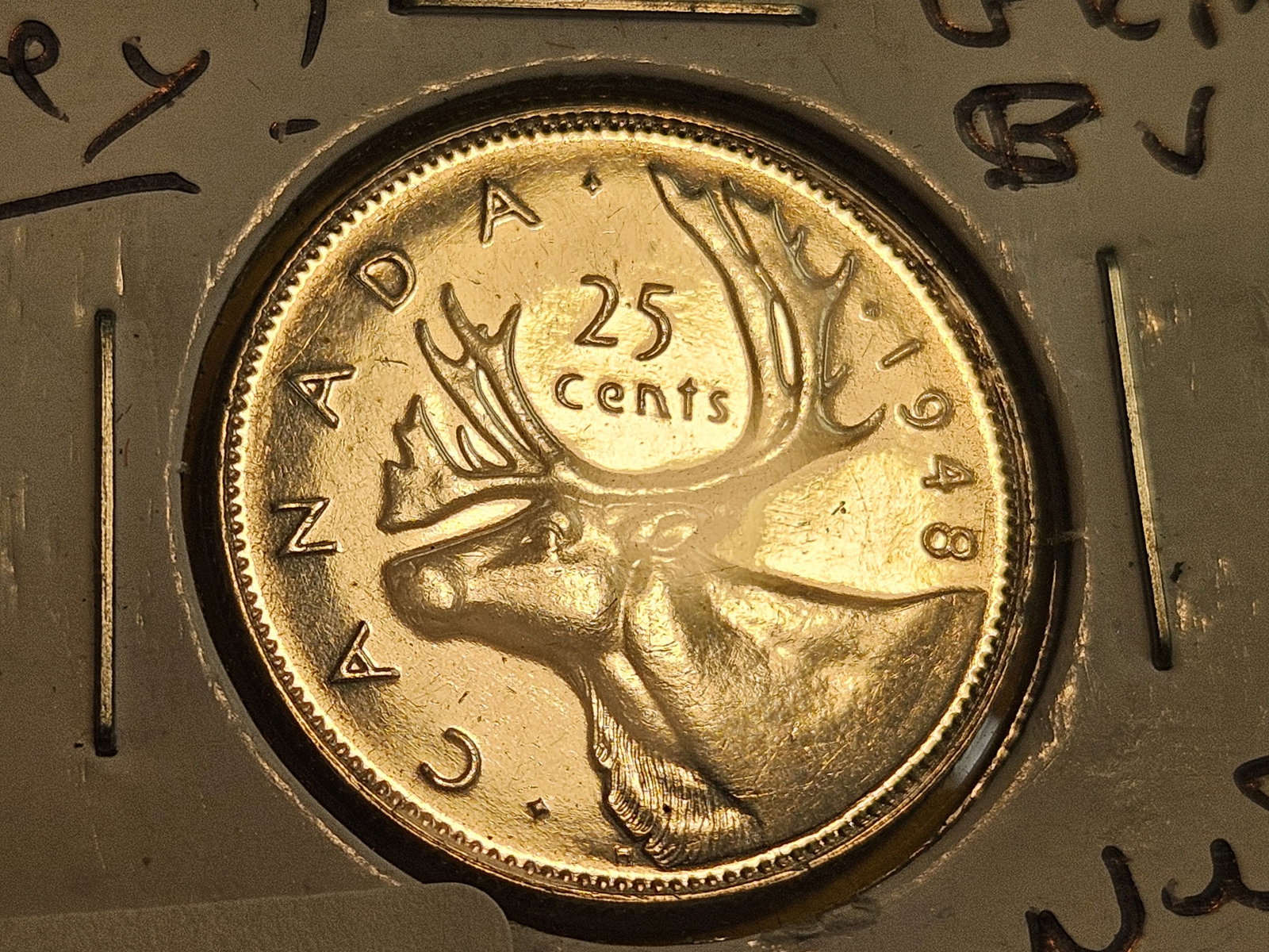 ** KEY DATE ** GEM Brilliant Uncirculated - Details 1948 Canada silver 25 cents - 3