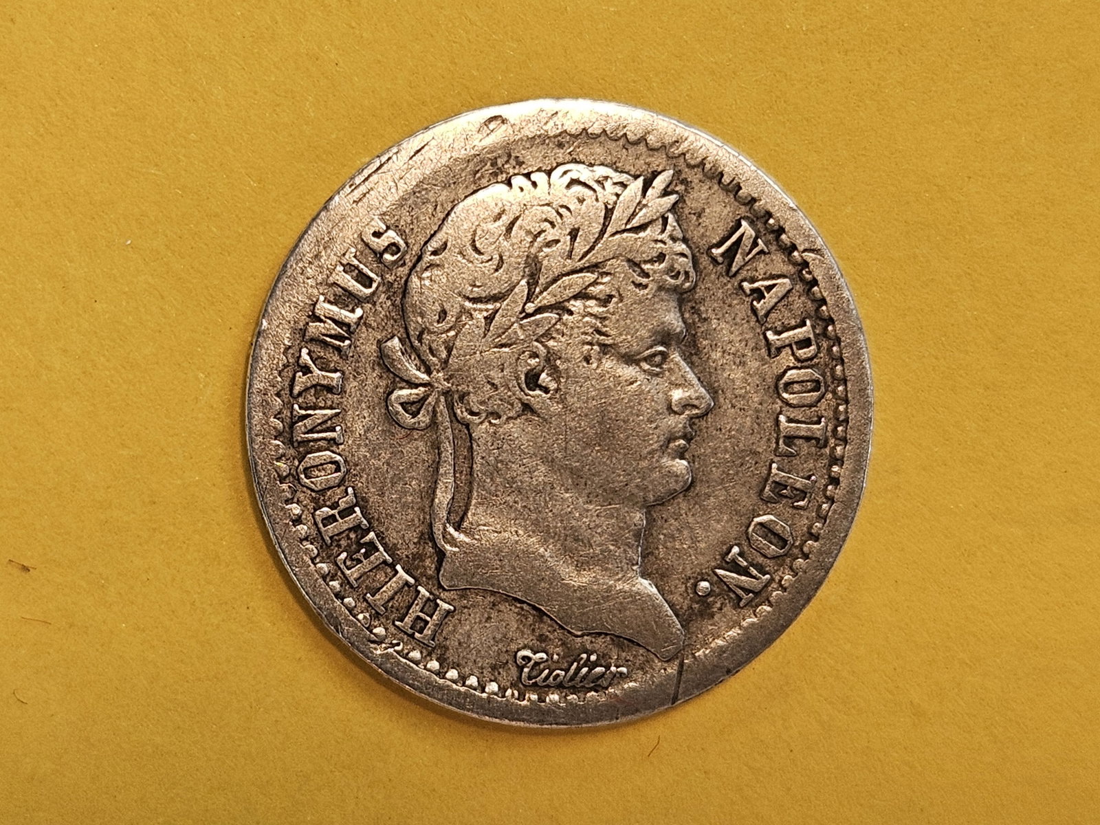* SCARCE * 1808 German States Westphalia 1/2 Franken in Very Fine - 4