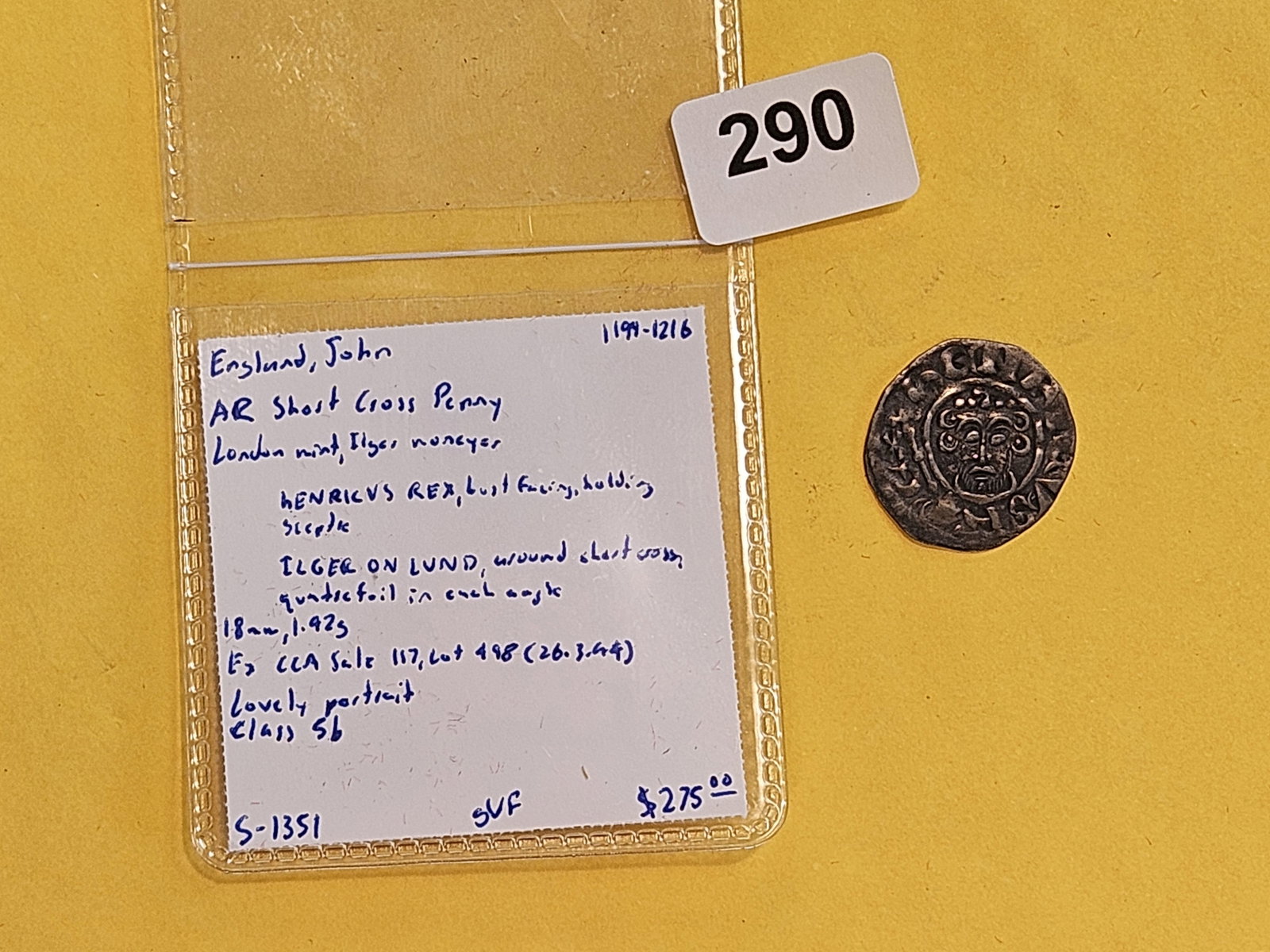 Scarcer 1199 - 1216 England Short Cross silver penny - 2