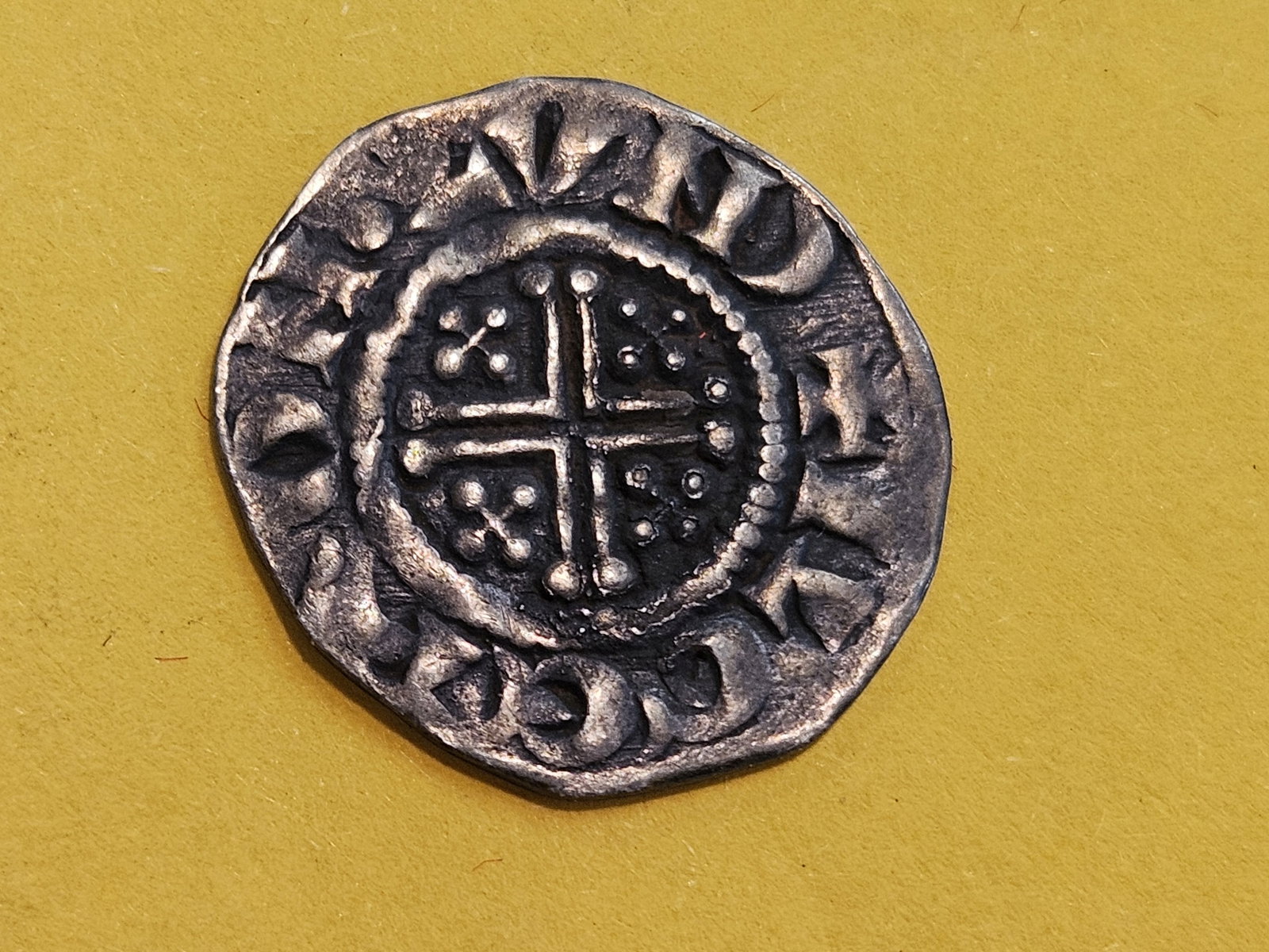 Scarcer 1199 - 1216 England Short Cross silver penny - 4