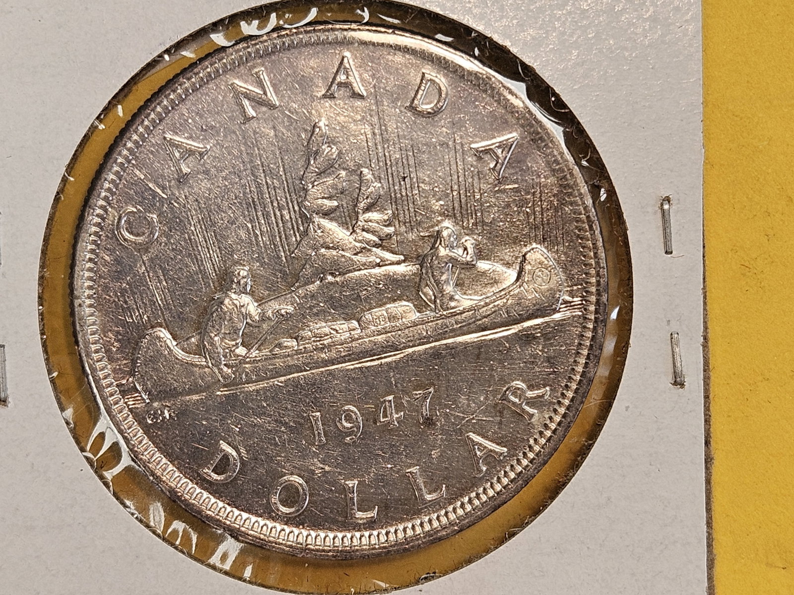 Brilliant About Uncirculated plus 1947 Canada Silver Dollar - 5