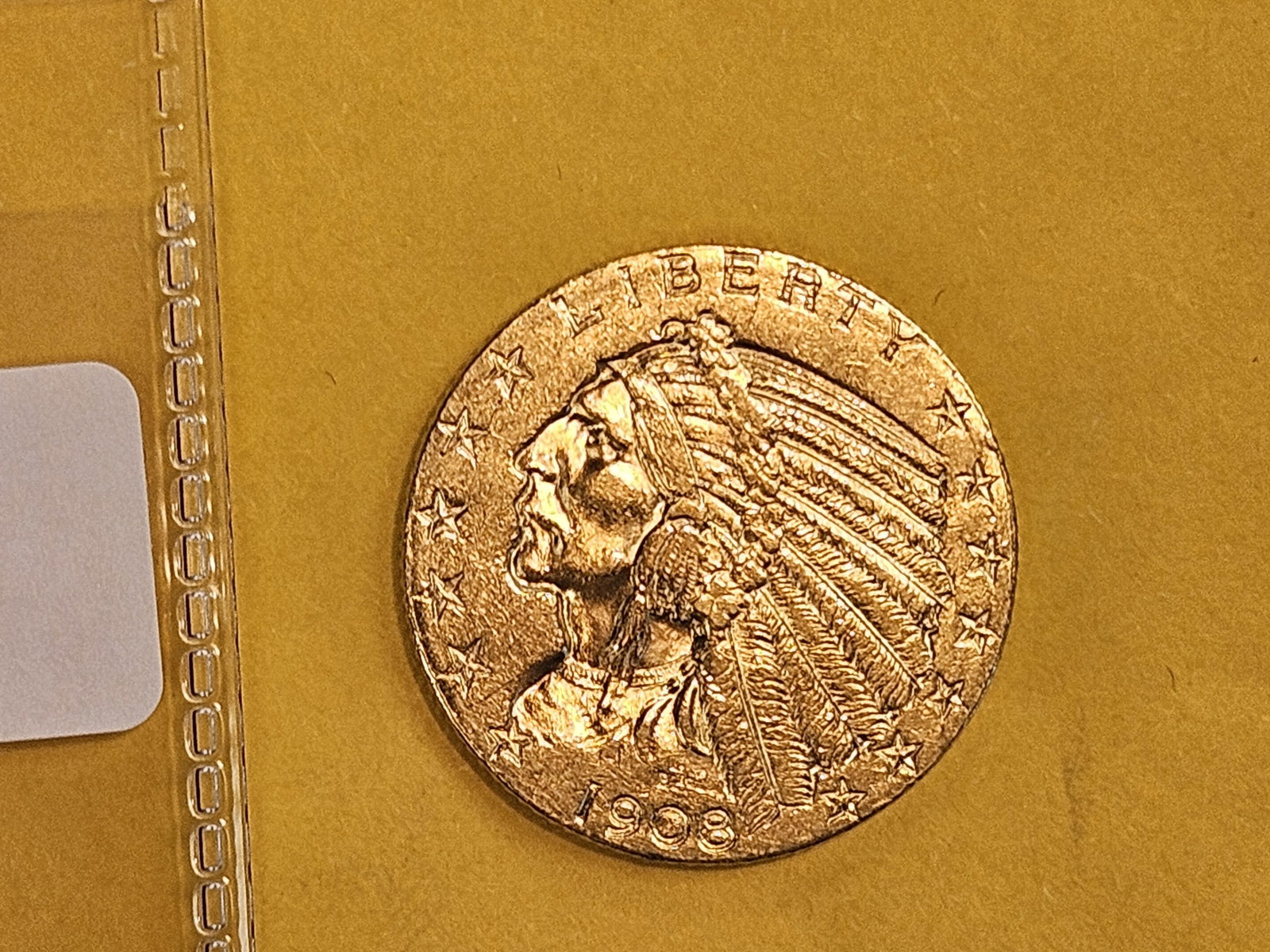 GOLD! Brilliant About Uncirculated 1908 Indian Head GOLD Five Dollars - 3