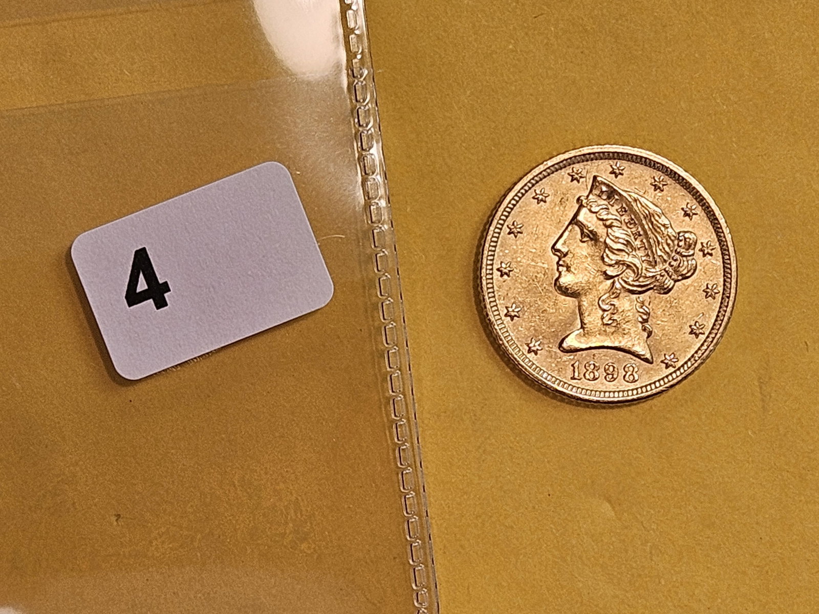GOLD! Brilliant AU-BU 1898 Liberty Head Gold Five Dollars - 2