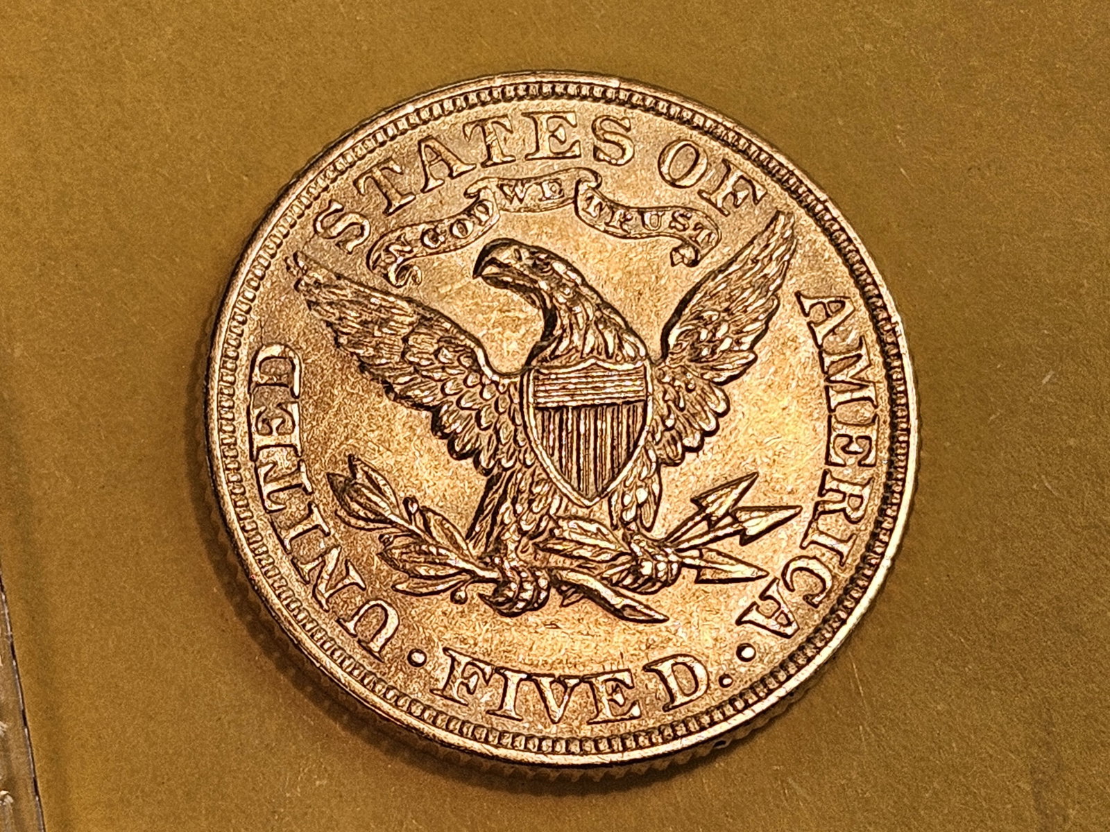 GOLD! Brilliant AU-BU 1898 Liberty Head Gold Five Dollars - 4