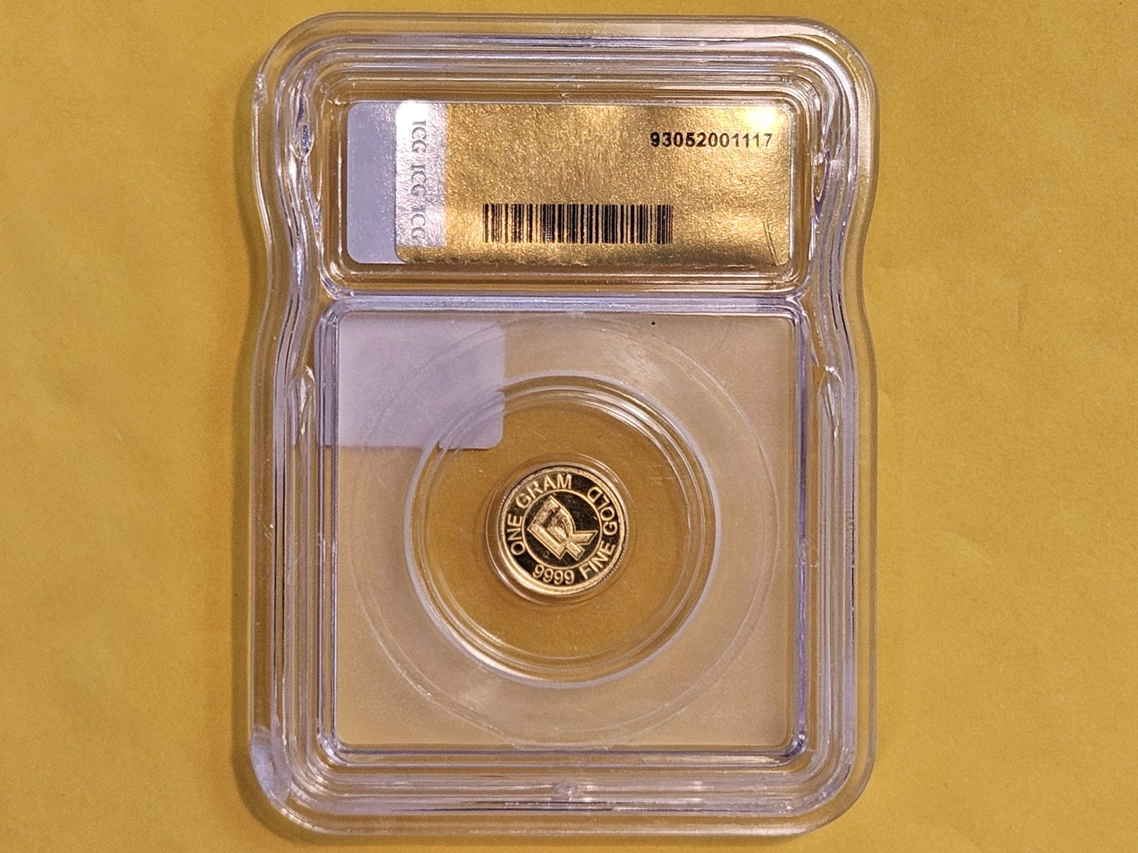 GOLD! PERFECT! ICG Gold one Gram .9999 fine round in Mint State 70 Prooflike - 3