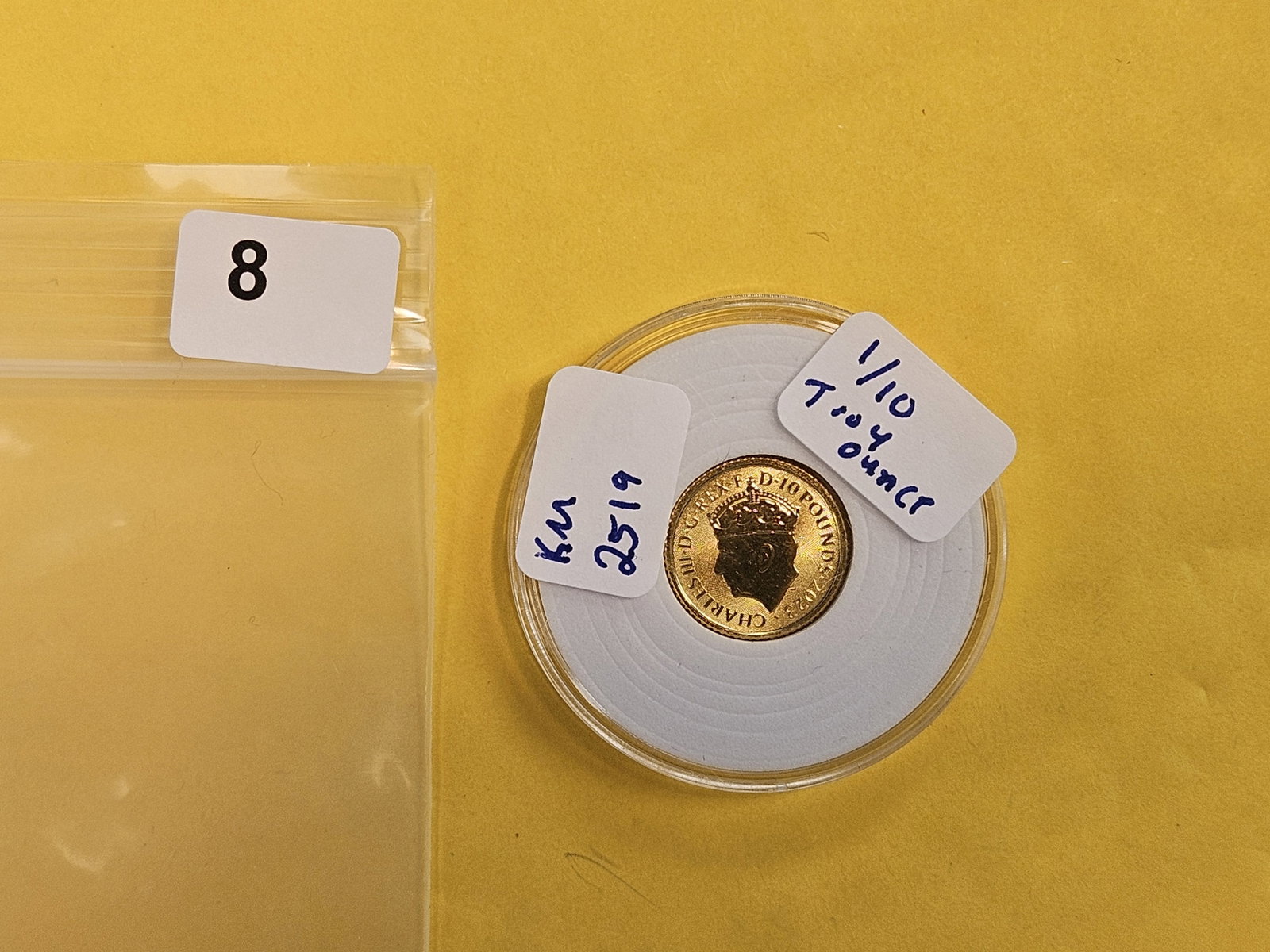 GOLD! GEM 2023 Great Britain 10 Pound Gold coin: KM # 2519. One-tenth Troy ounce .9999 fine gold!
