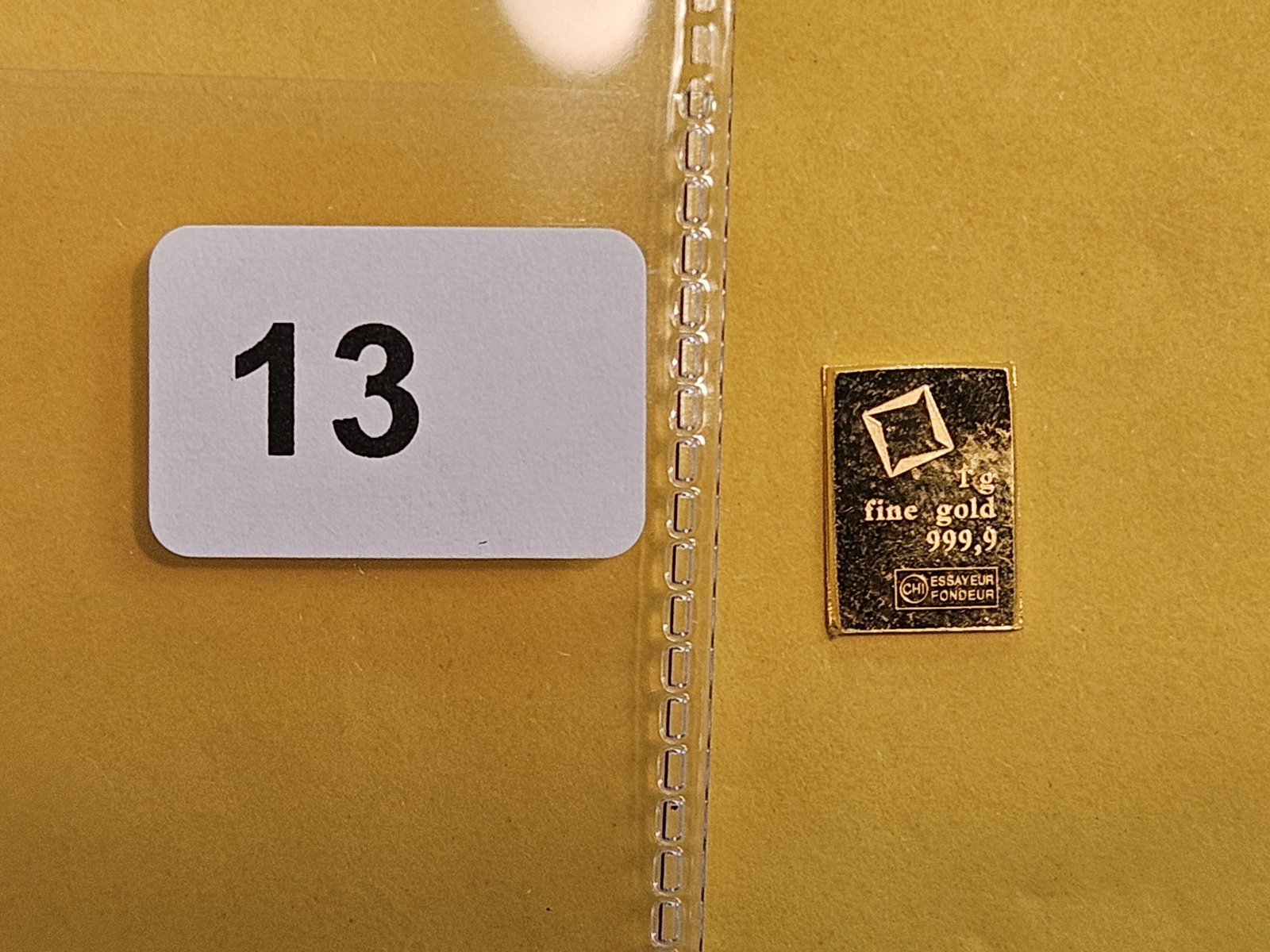 GOLD! Valcambi Suisse One Gram .9999 fine gold bar: Fractional Gold