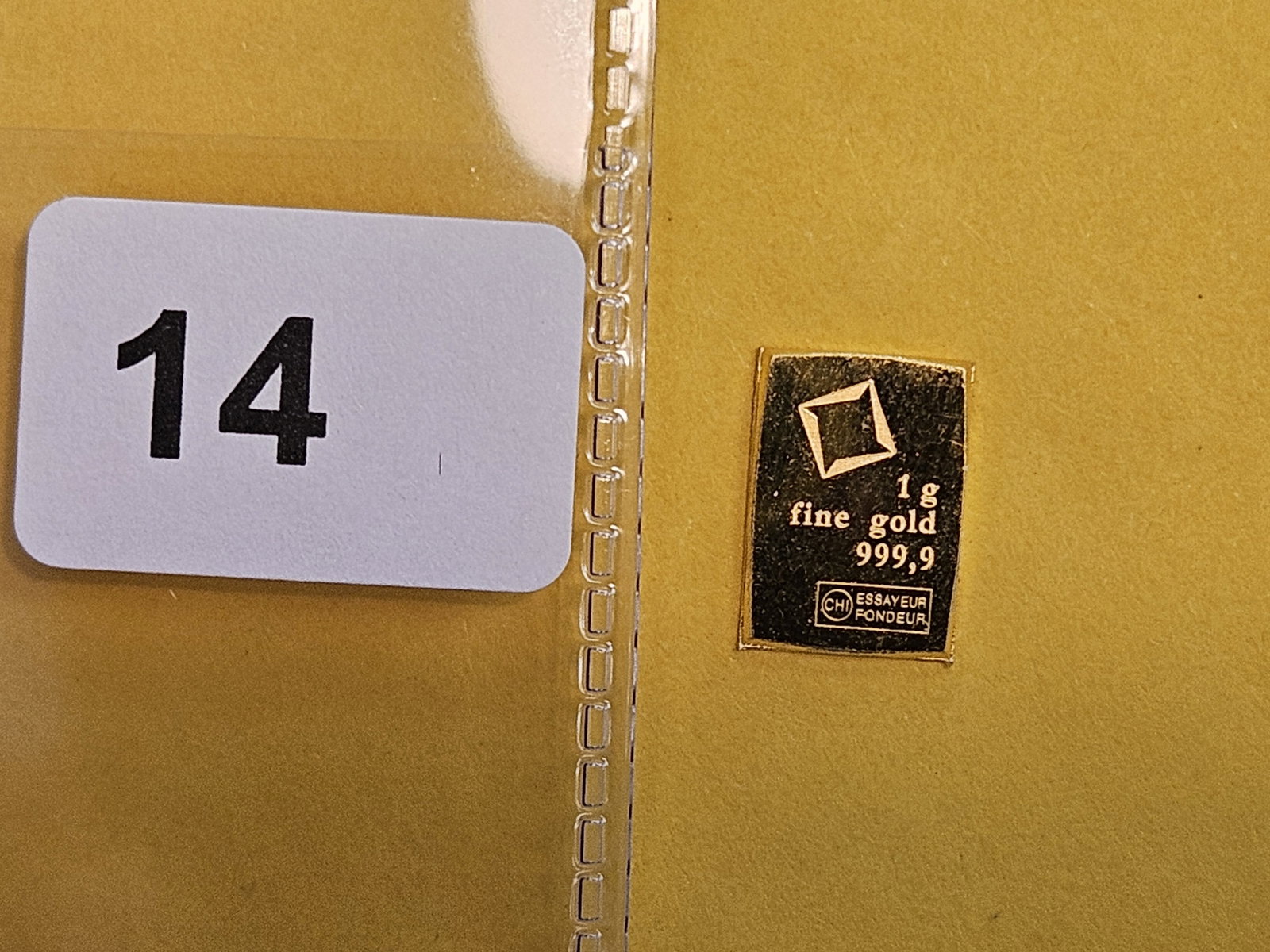 GOLD! Valcambi Suisse One Gram .9999 fine gold bar: Fractional Gold
