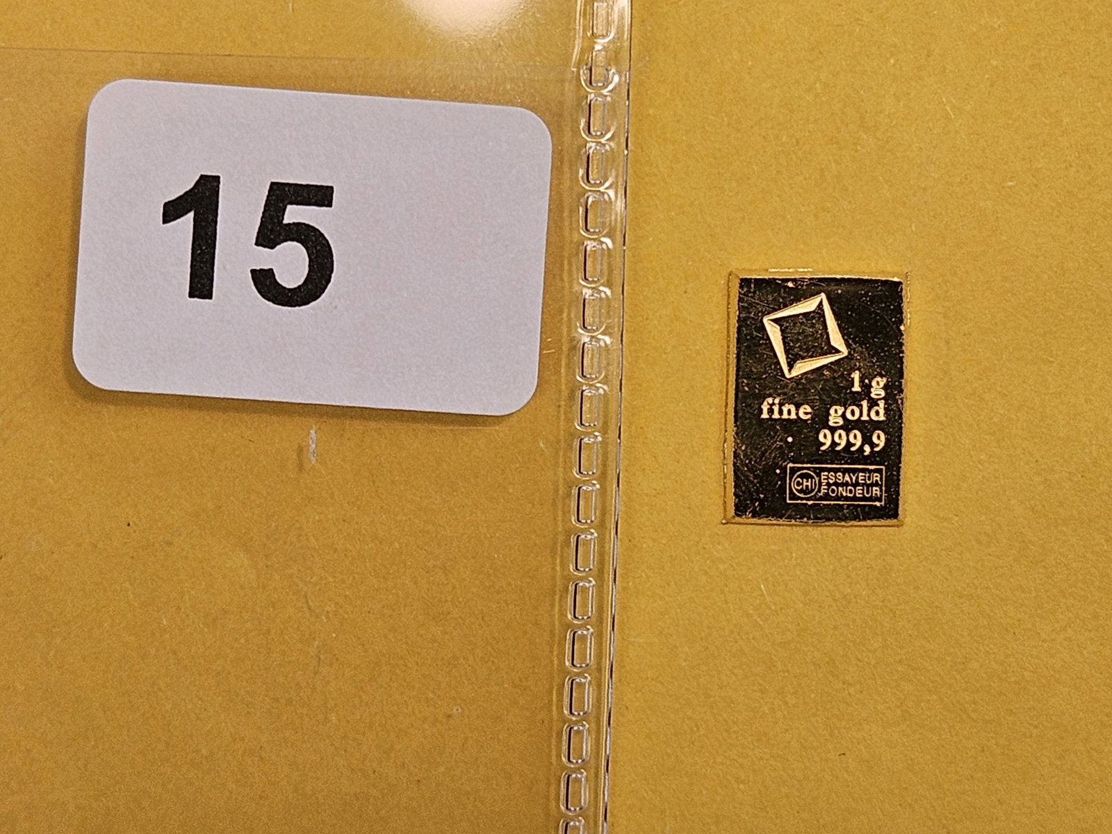 GOLD! Valcambi Suisse One Gram .9999 fine gold bar: Fractional Gold