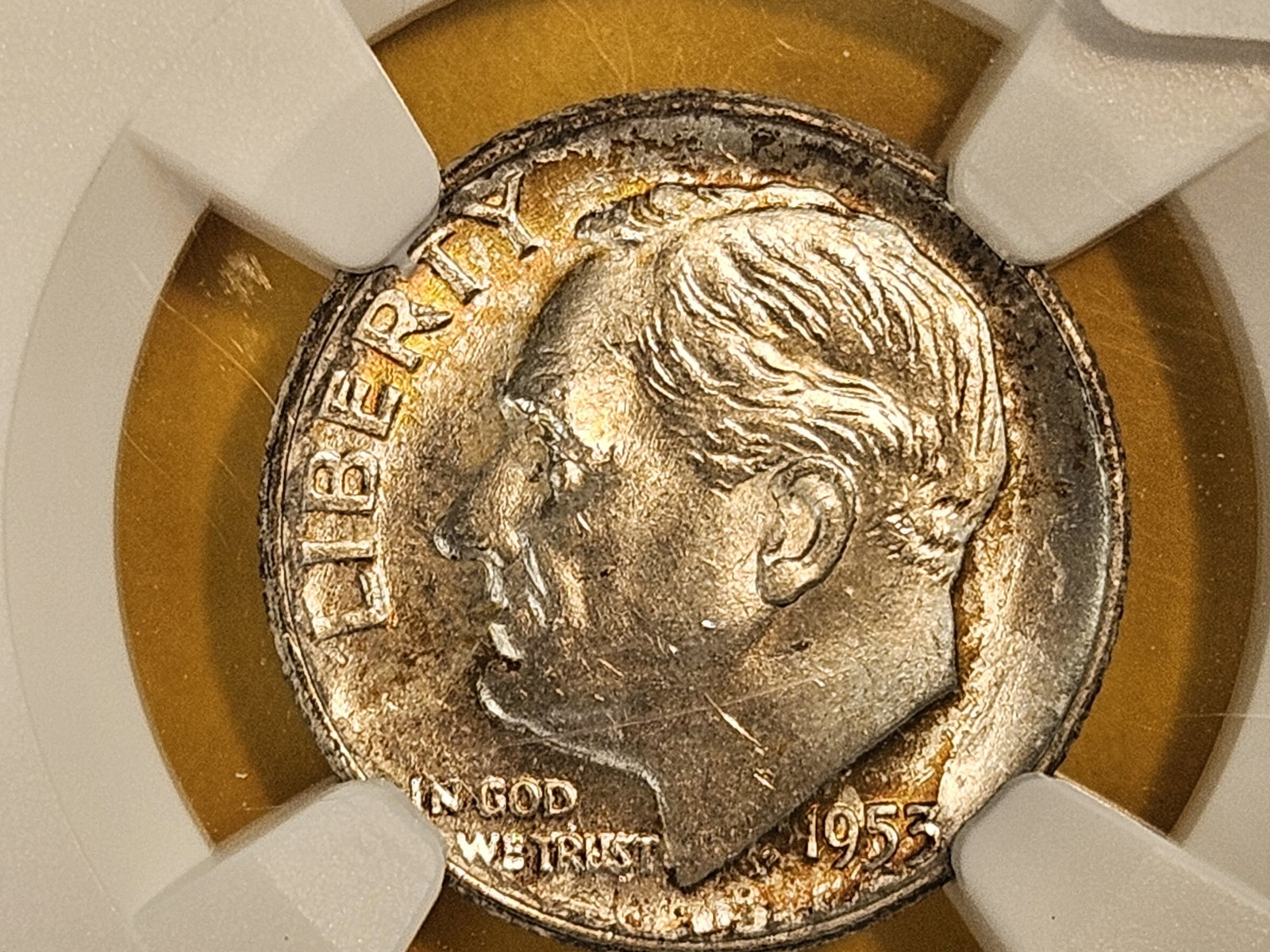 GEM! NGC 1953-D silver Roosevelt Dime in Mint State 65 FT (1 of 4)