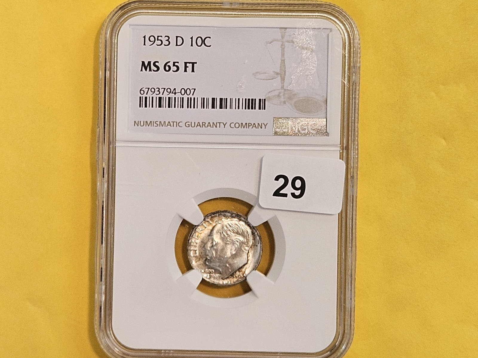 GEM! NGC 1953-D silver Roosevelt Dime in Mint State 65 FT - 2