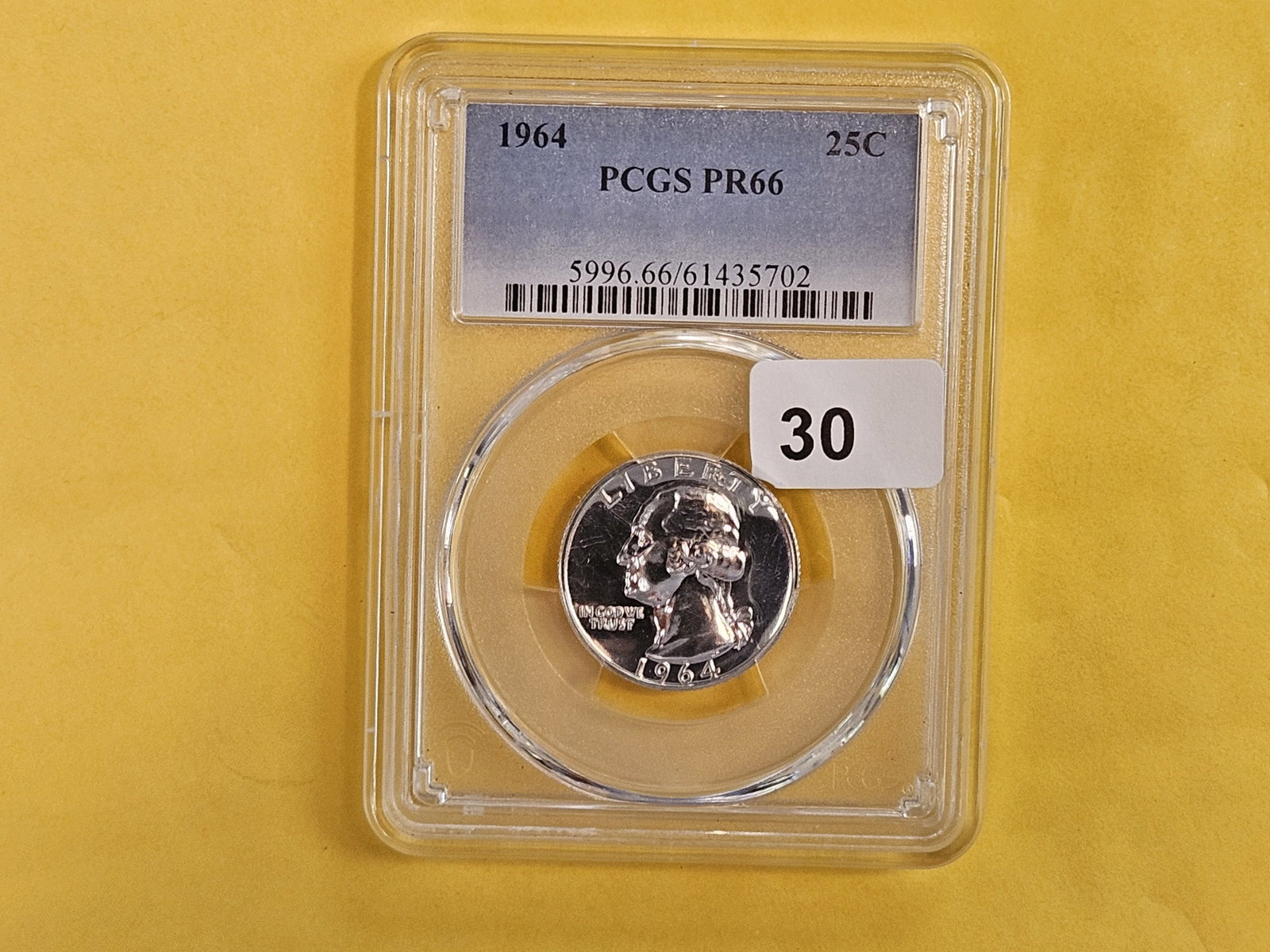GEM! PCGS 1964 silver Washington Quarter in Proof 66 - 2