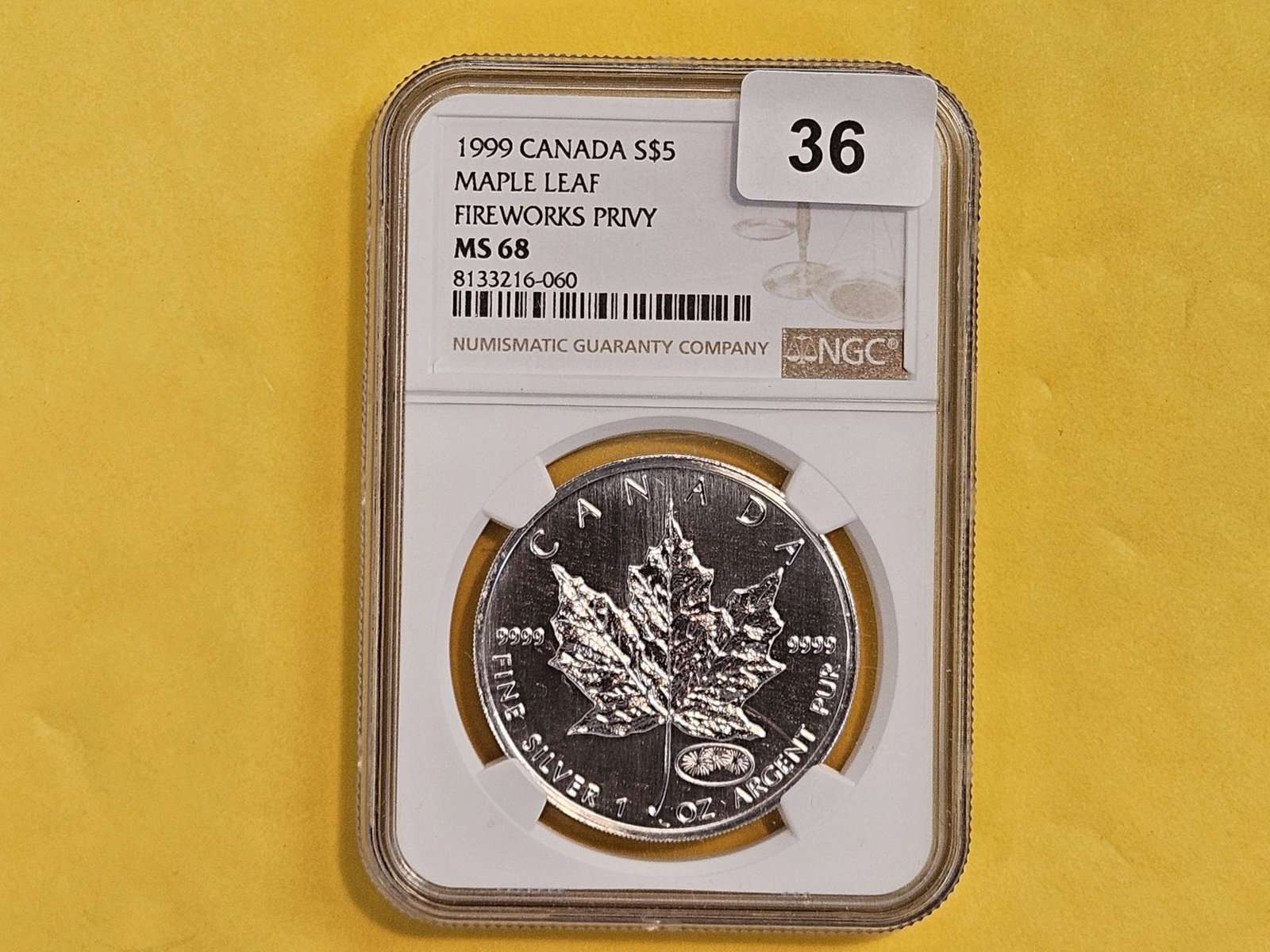 NGC 1999 Canada silver 5 dollars in Mint State 68 - 2