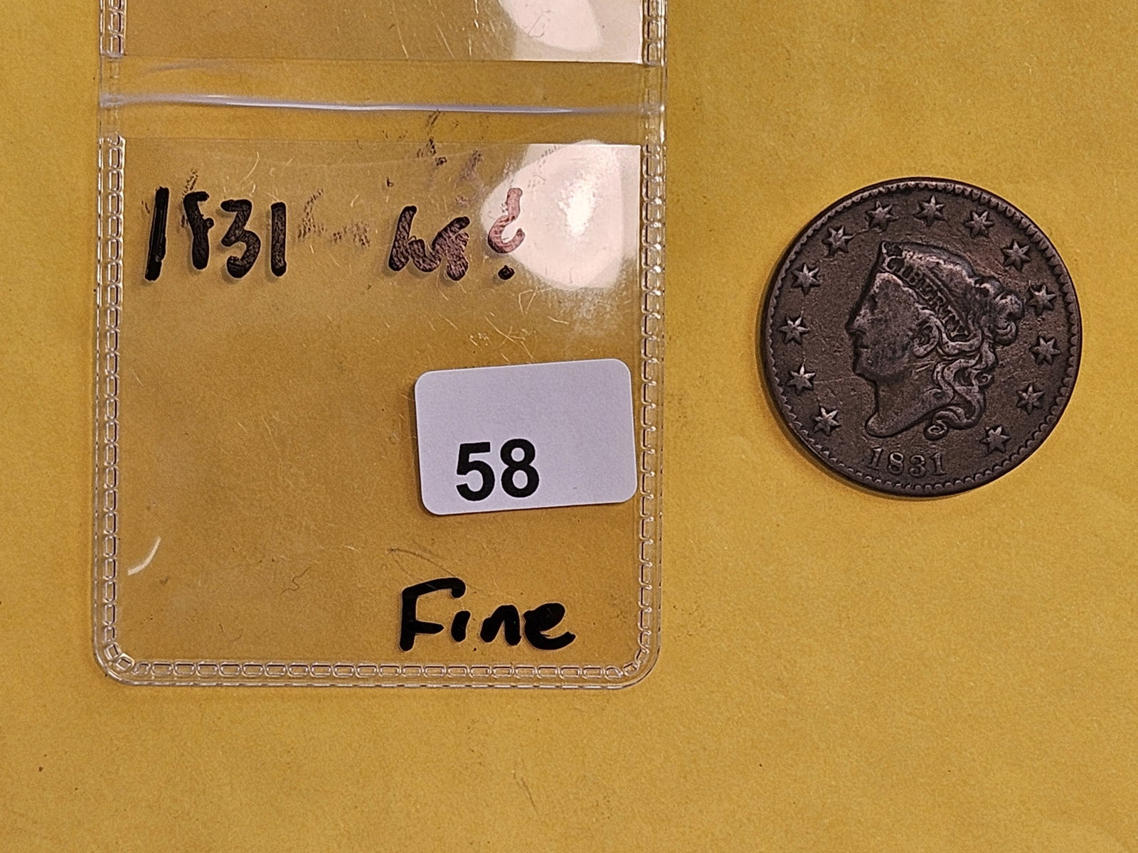 1831 Coronet Head Large Cent - 2