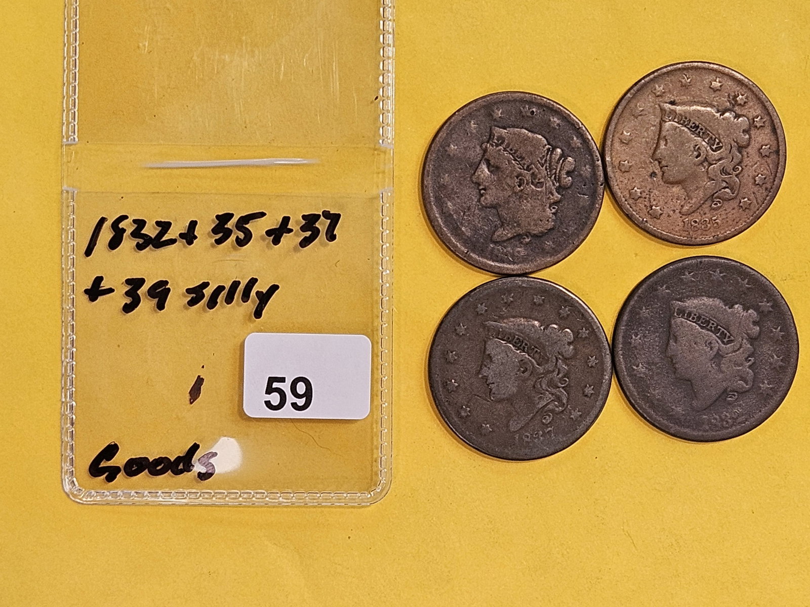 Four mixed Large Cents - 2