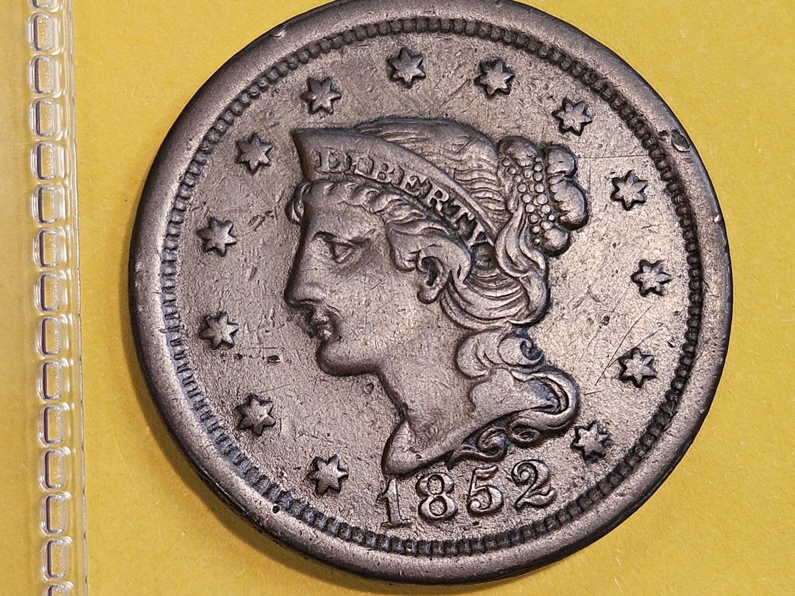 1852 Braided Hair Large Cent in Extra Fine: Good looking coin!
