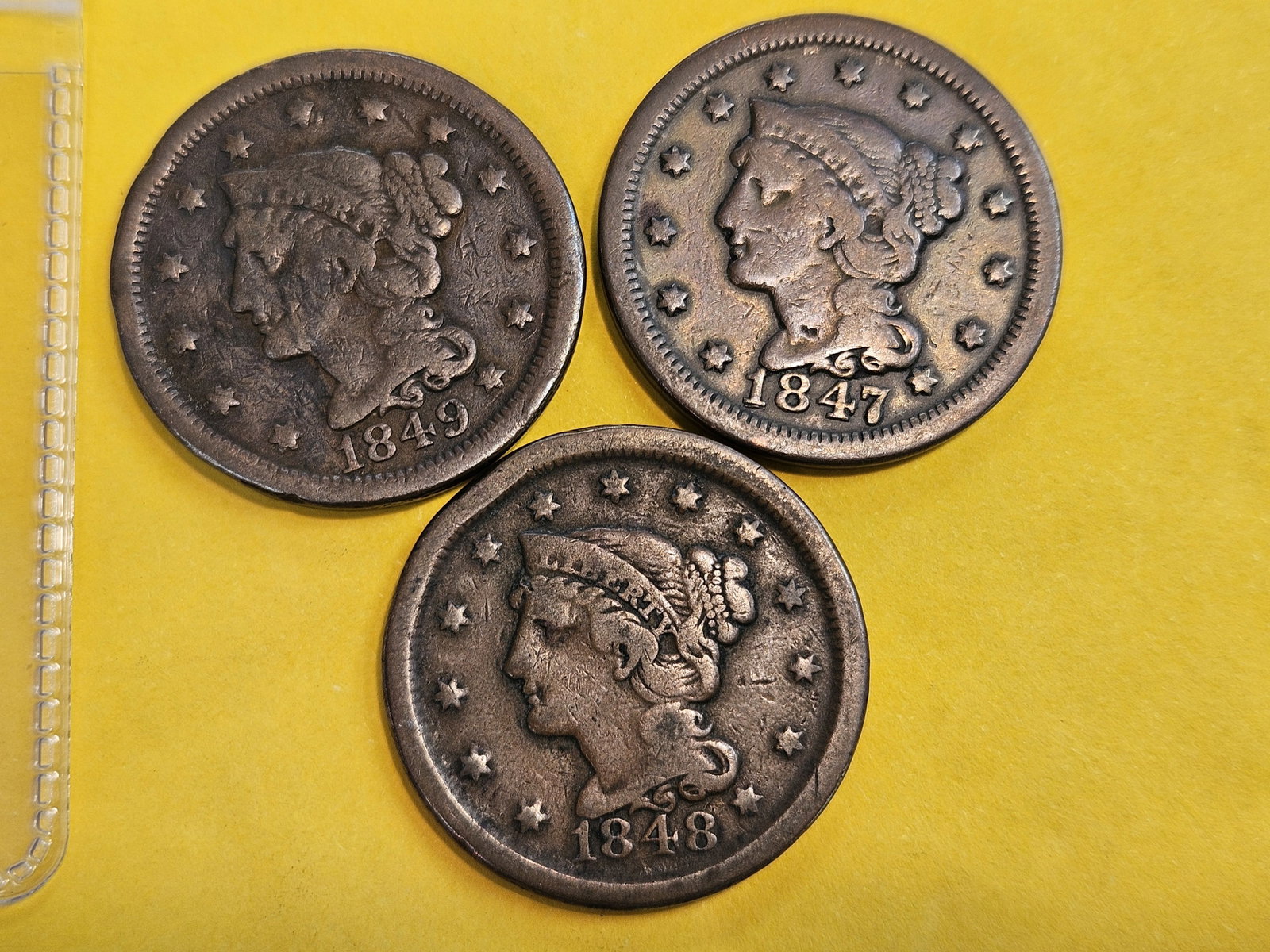 Three Braided Hair Large Cents in Fine (1 of 3)
