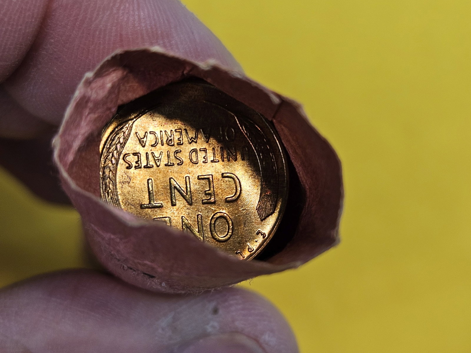 GEM Brilliant Uncirculated RED Roll of 1958-D Wheat cents - 2