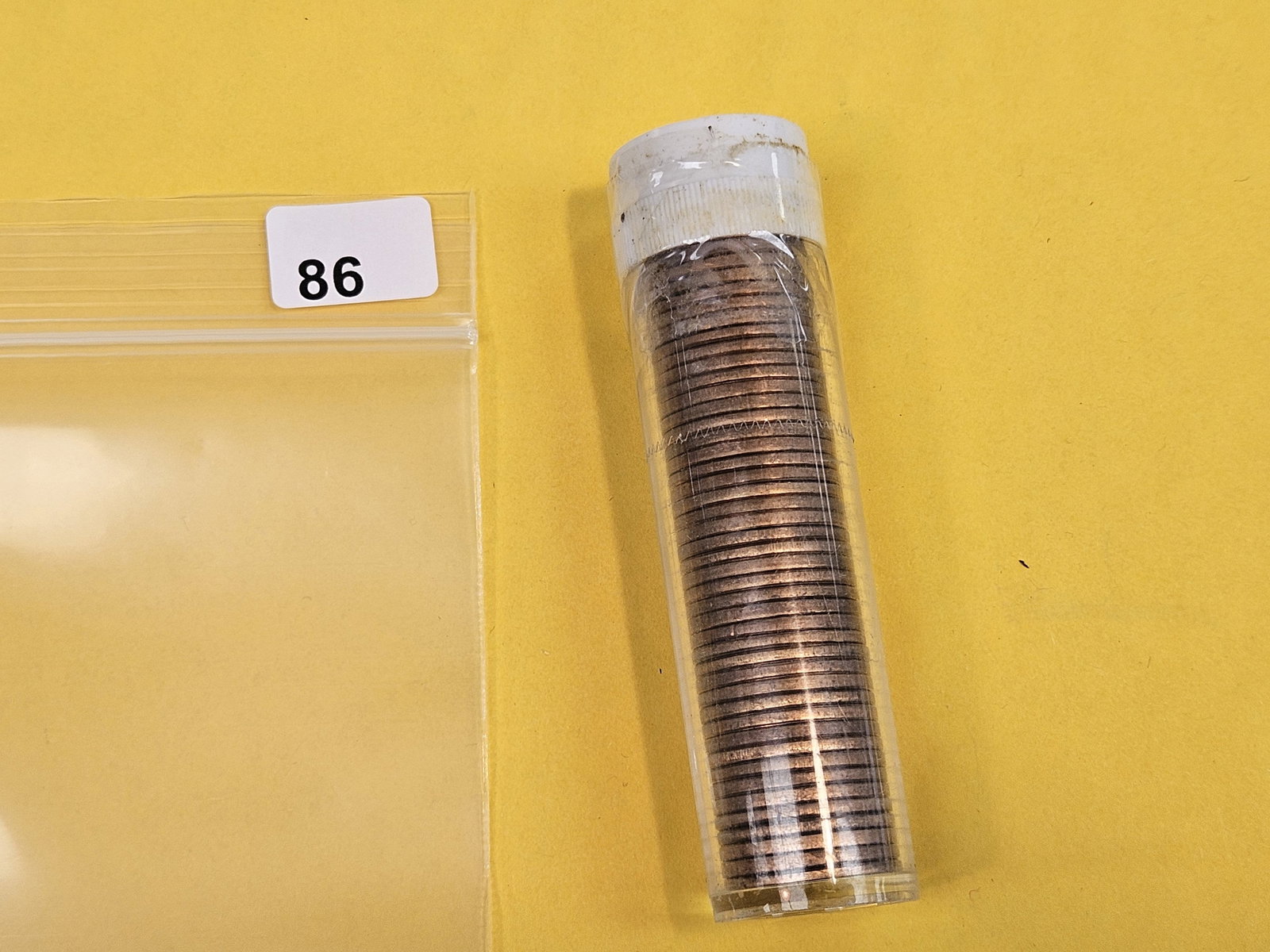 GEM Brilliant Uncirculated RED Roll of 1955 Wheat cents - 2