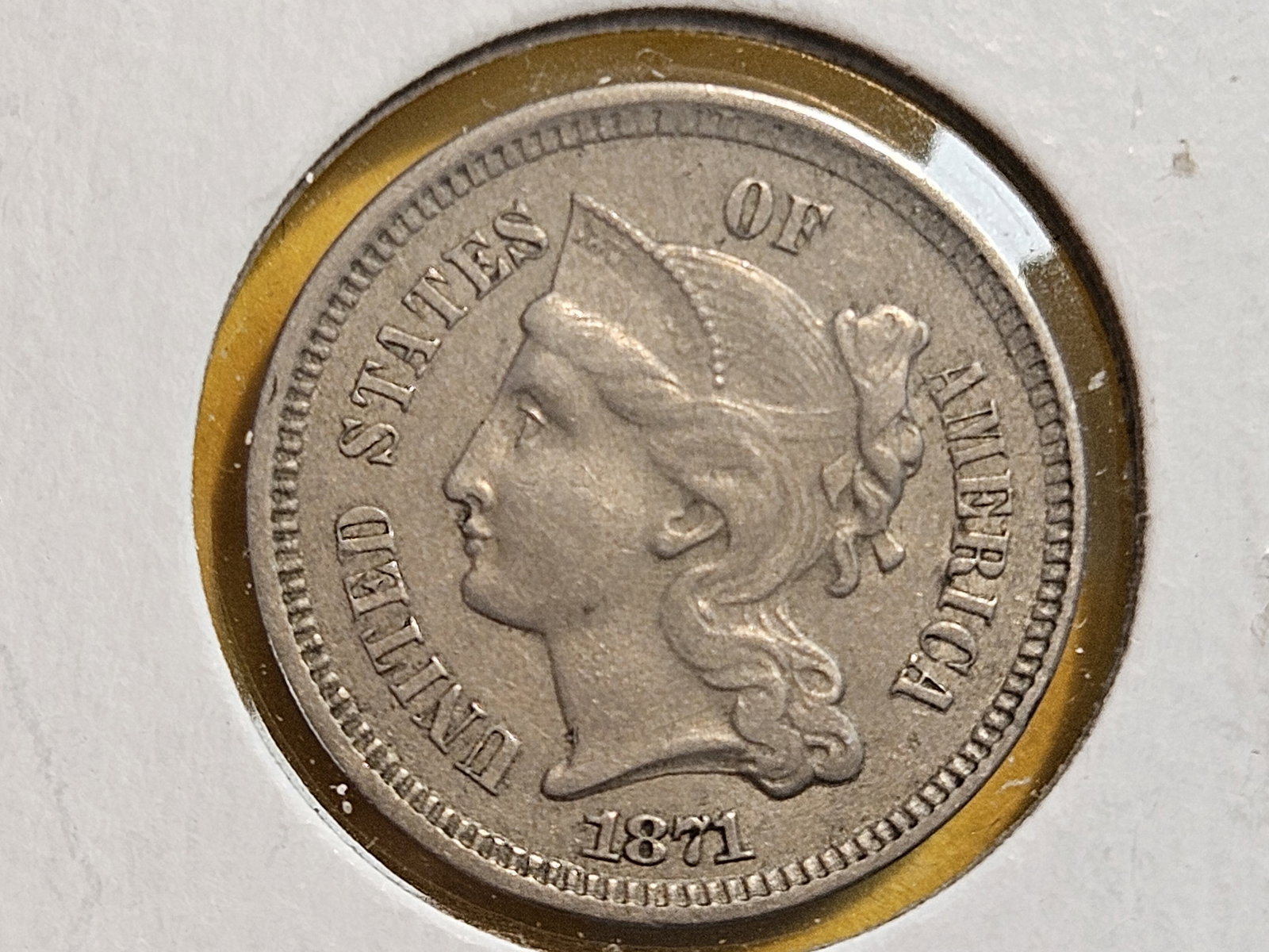 Better grade 1871 Three Cent Nickel (1 of 6)