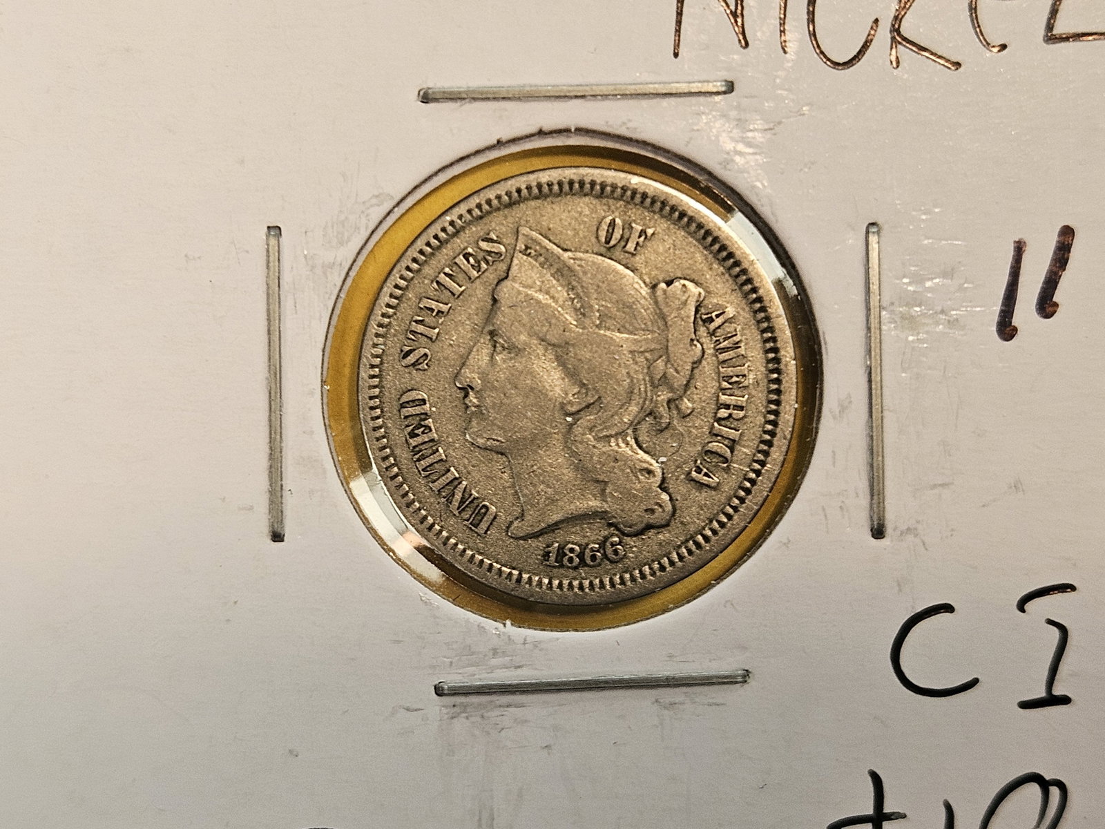 Three mixed 3-Cent nickels - 2