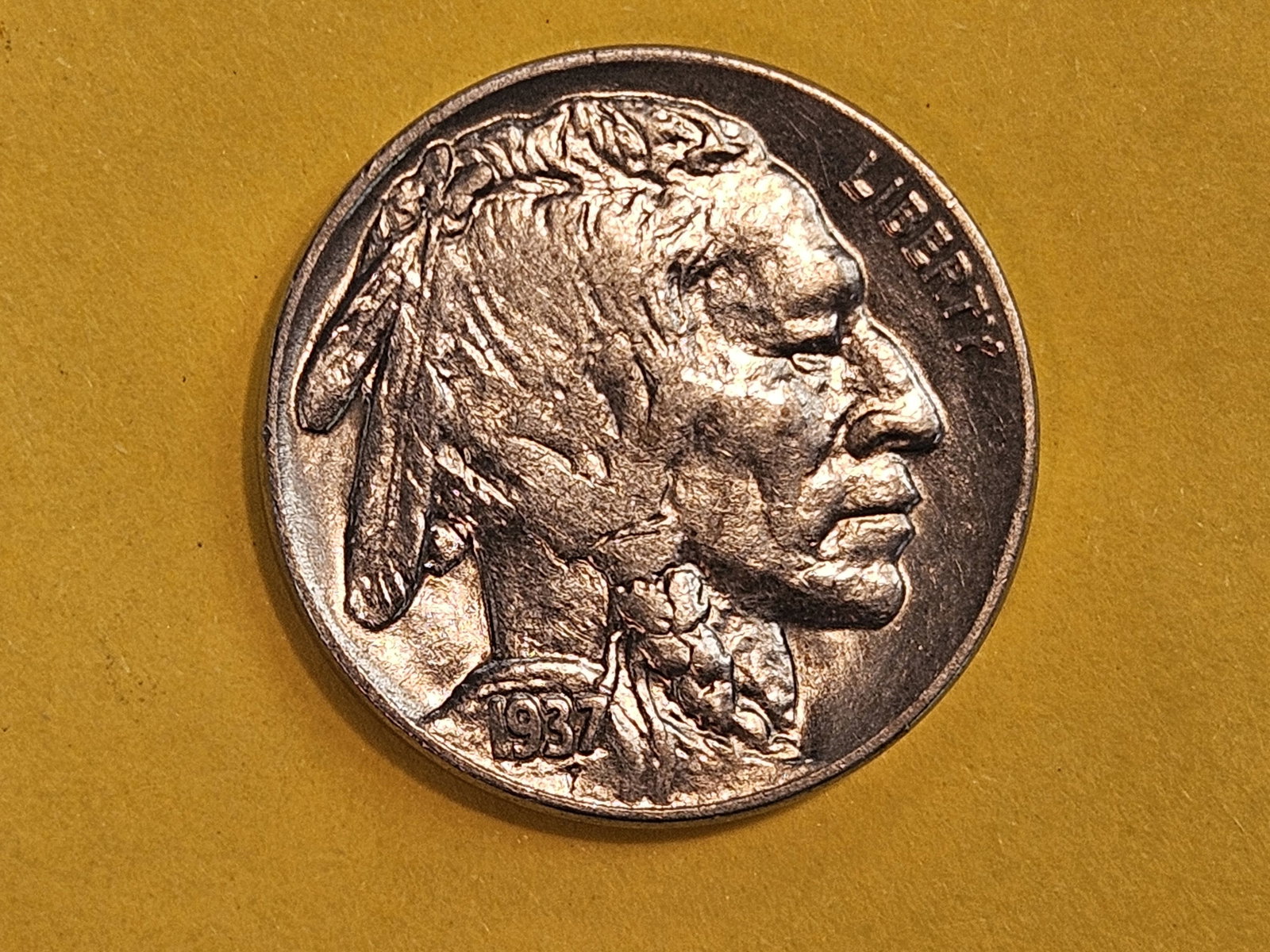 Very Choice Brilliant Uncirculated 1937-D Buffalo Nickel: Gleaming Luster